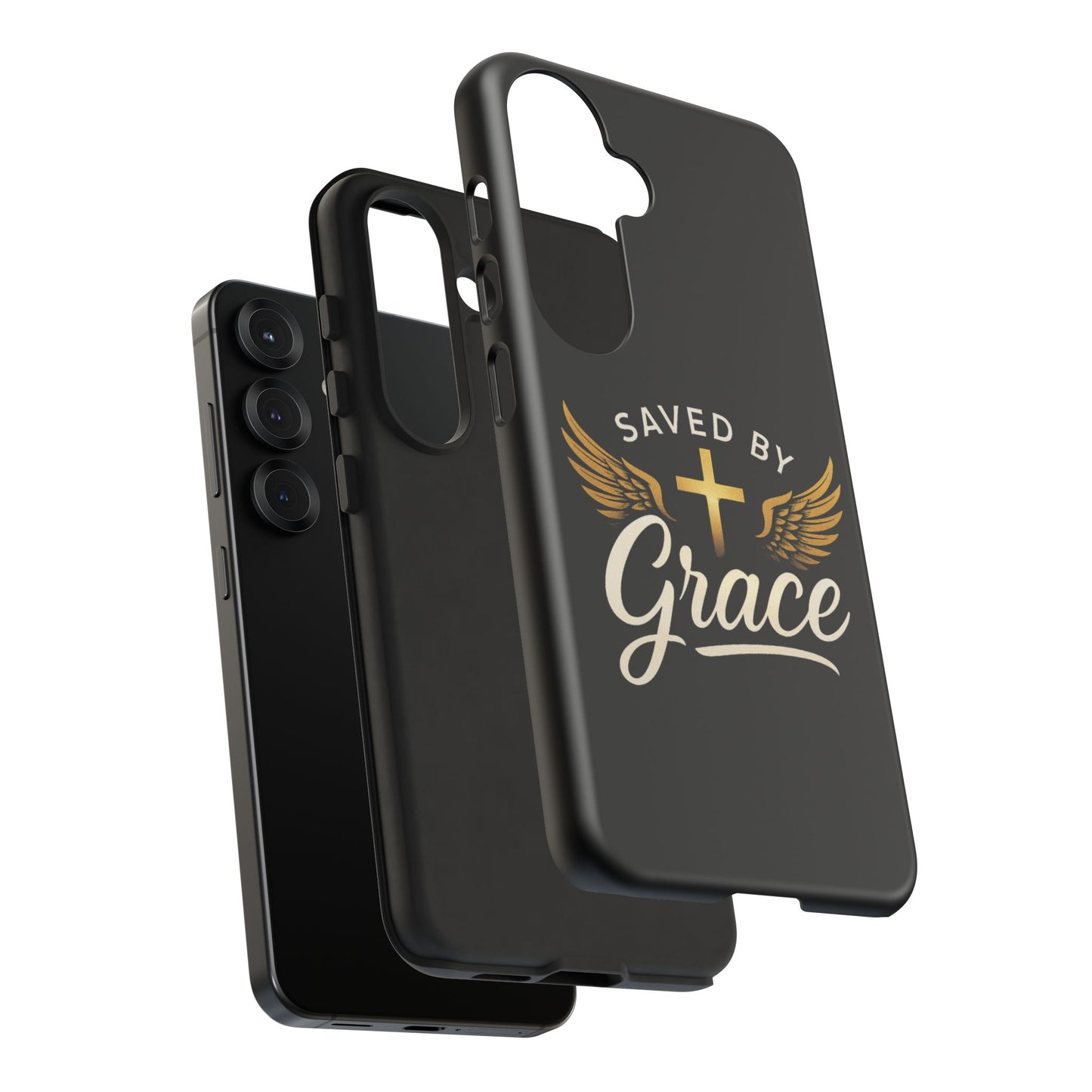 Christian Phone Case - Saved by Grace Design, Unique Gift for Believers, Inspirational Accessory, Stylish Christian Decor