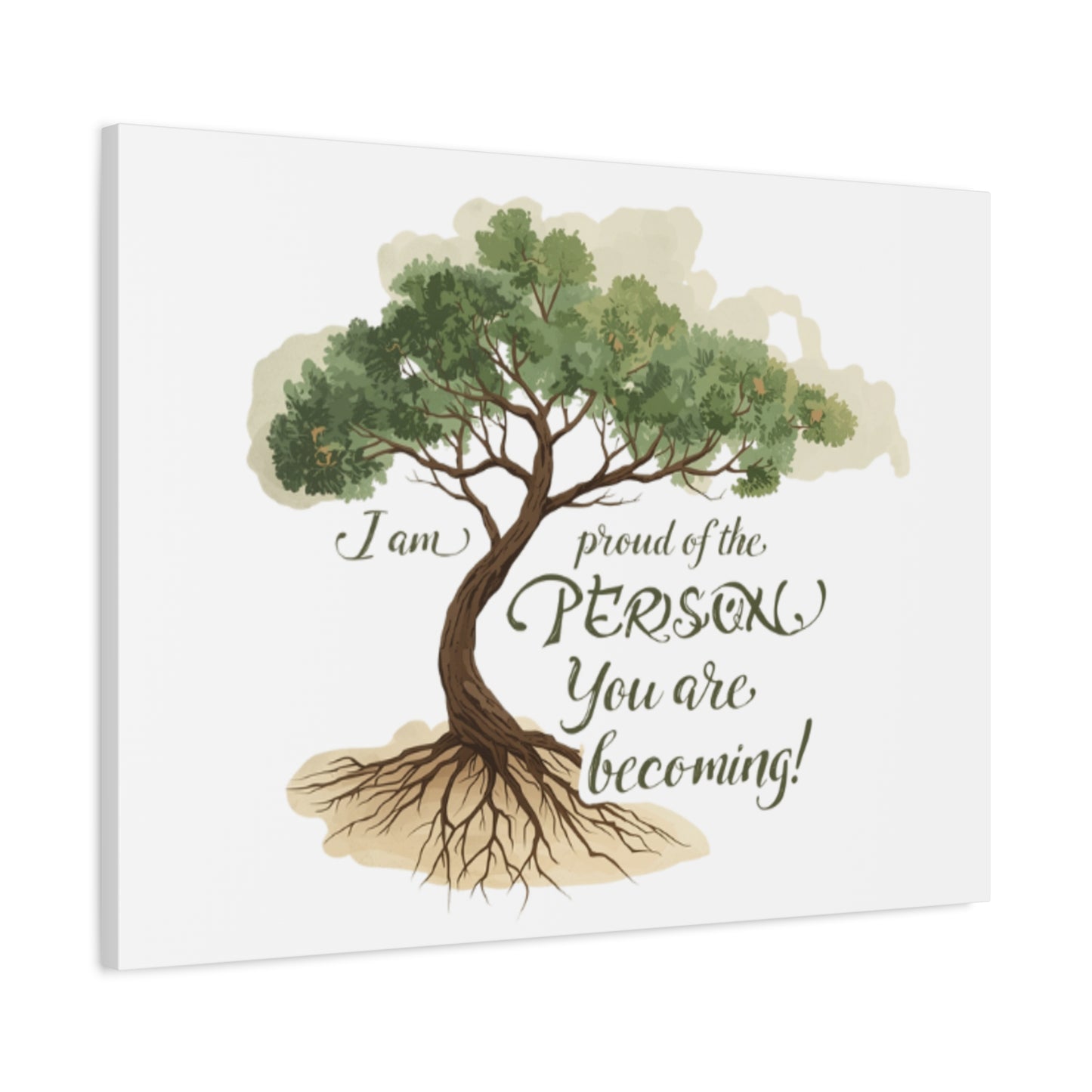 Tree of Growth Inspirational Quote Matte Canvas