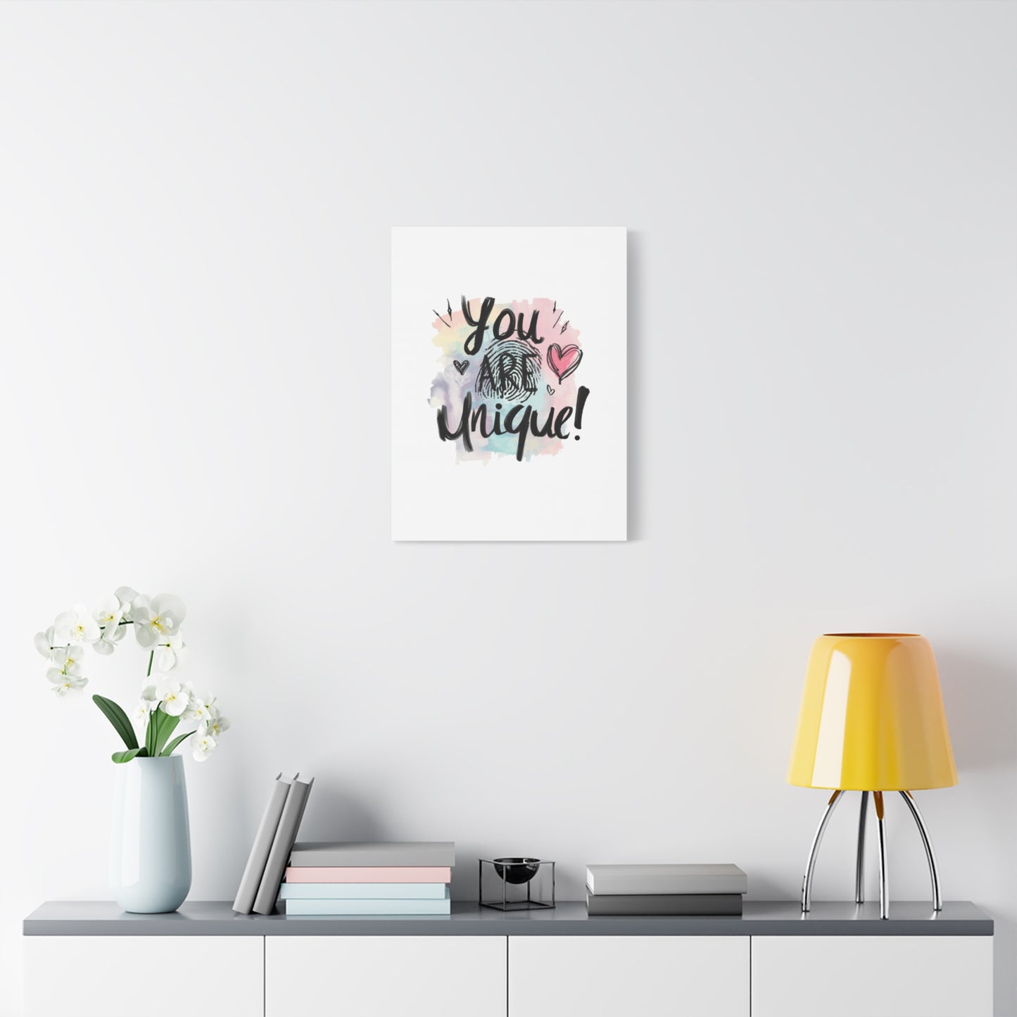 You Are Unique fingerprint heart canvas