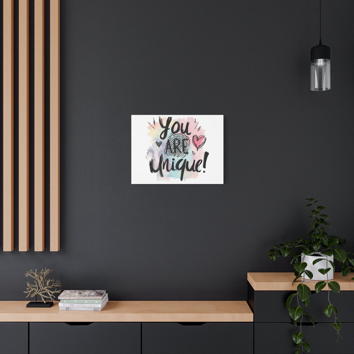 You Are Unique fingerprint heart canvas
