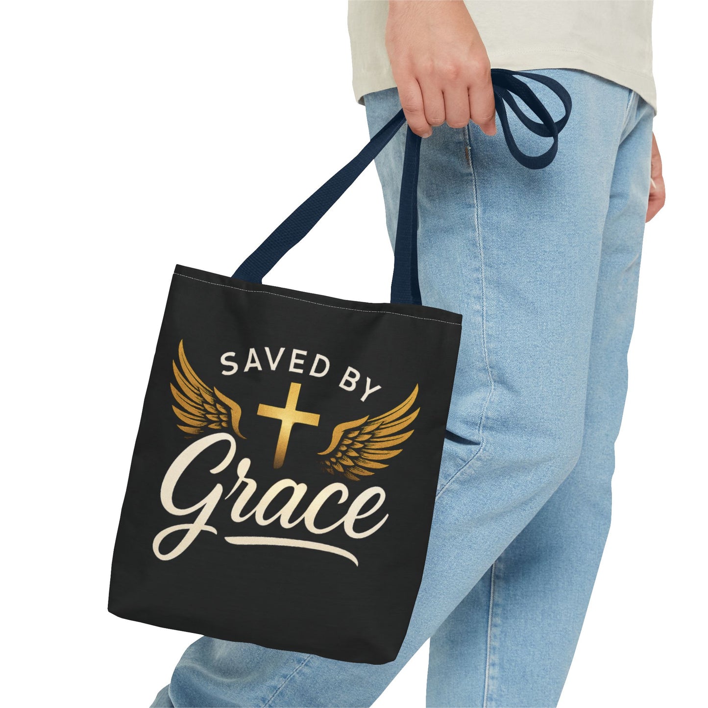 Saved by Grace Tote Bag | Inspirational Christian Gift for Faith, Spiritual Journey, Church Events, Everyday Use, Stylish Carryall