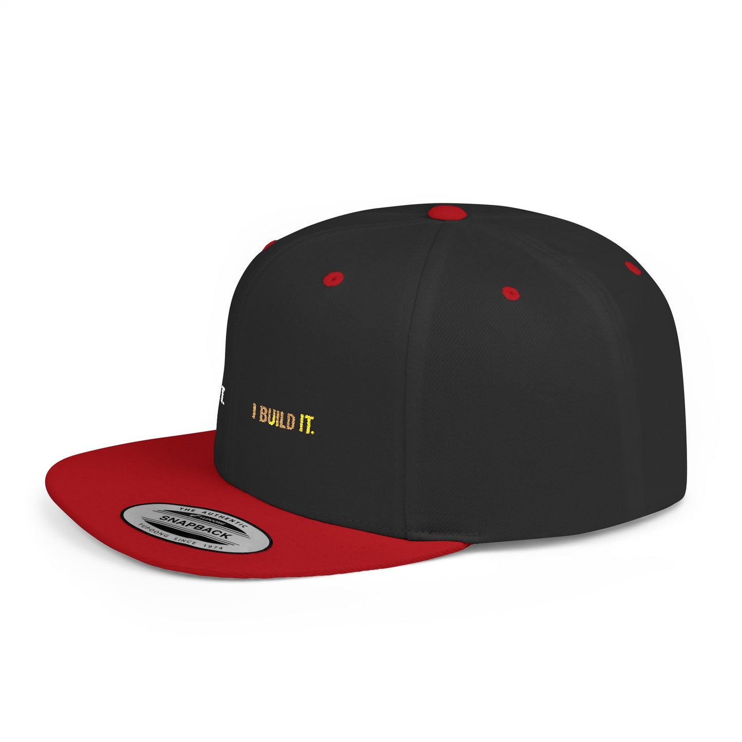 Snapback Hat Minimal 'I see It. I Build It' Embroidered Flat Bill Cap