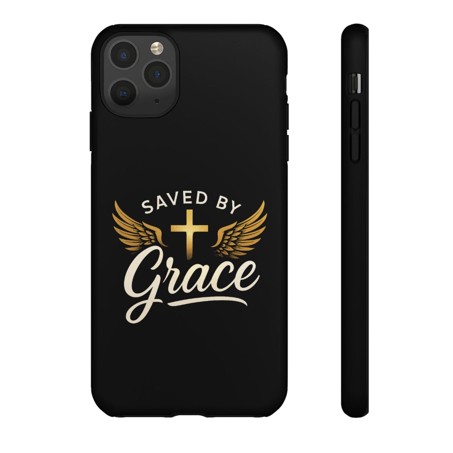 Christian Phone Case - Saved by Grace Design, Unique Gift for Believers, Inspirational Accessory, Stylish Christian Decor