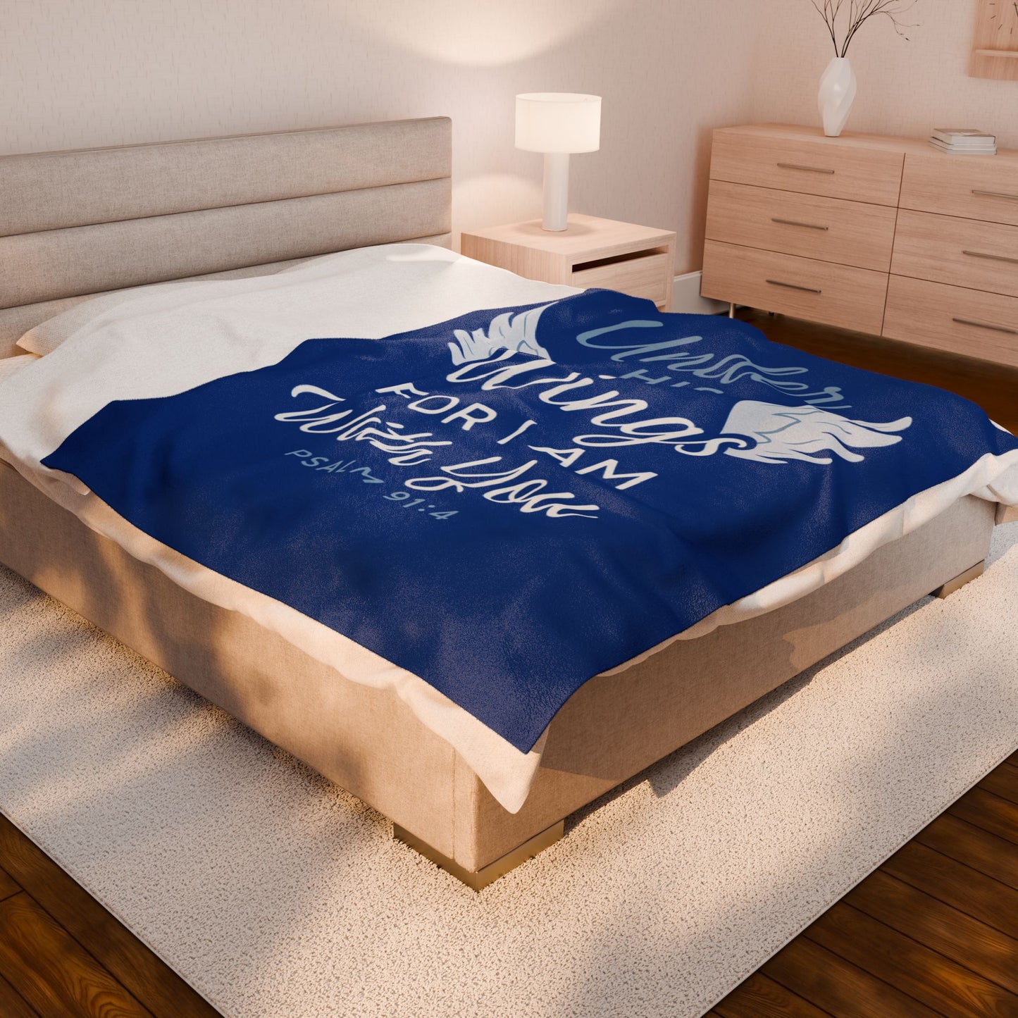 Cozy Inspirational Throw Blanket - Velveteen Plush Blanket with Wings and Psalm 91:4, Gift for Her, Home Decor, Comfort Blanket, [...]