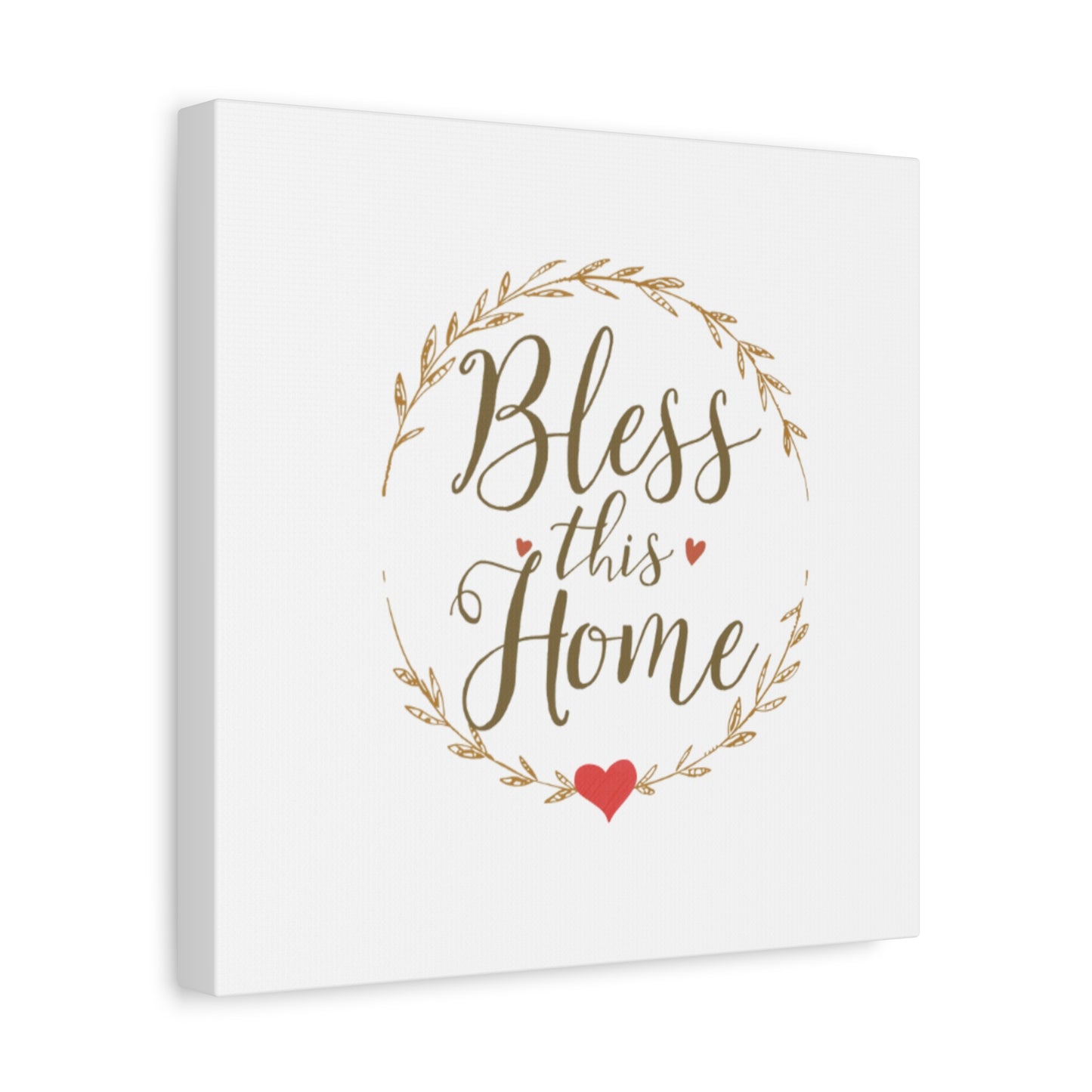 Bless This Home laurel wreath wall art Canvas | Matte Stretched 1.25"