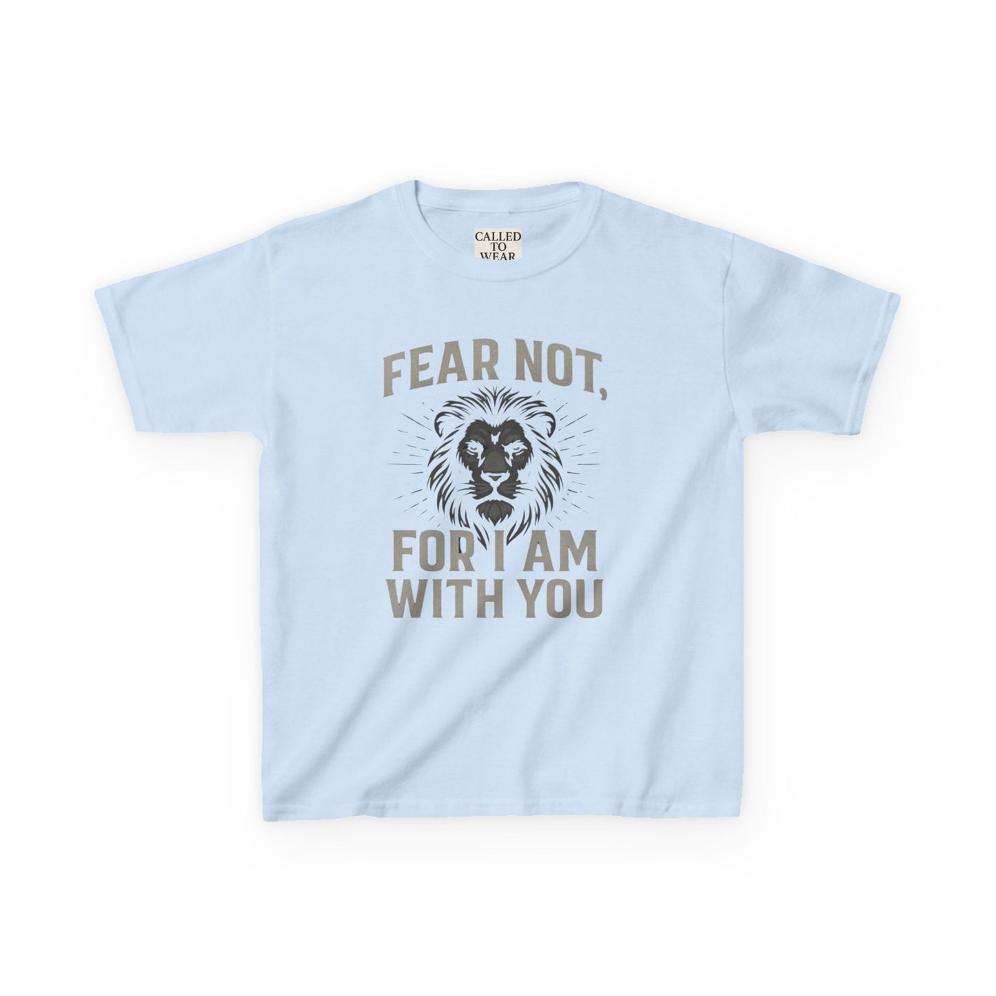 Kids Inspirational Lion Tee - Fear Not Design, Boys Girls Gift, Motivational T-Shirt, Children's Apparel, Faith-Based Clothing