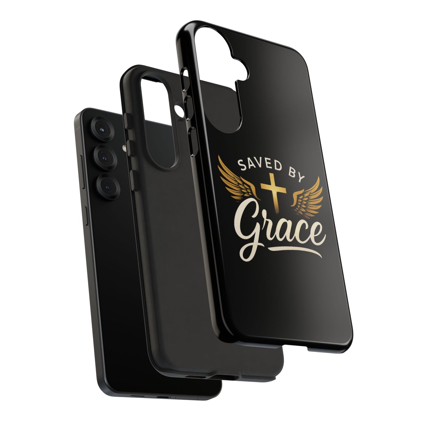 Christian Phone Case - Saved by Grace Design, Unique Gift for Believers, Inspirational Accessory, Stylish Christian Decor