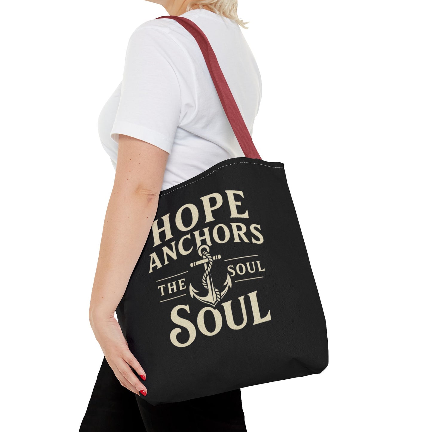 Inspirational Tote Bag - Hope Anchors the Soul, Everyday Use, Beach Bag, Travel Companion