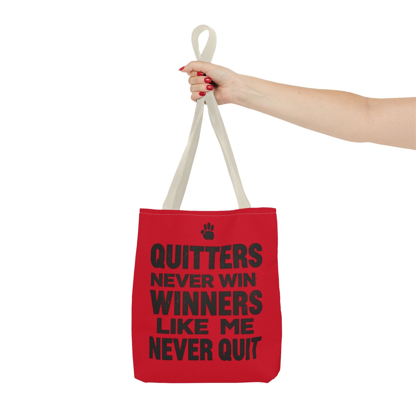 Rallying Cry Hand-Lettered Tote Bag | Bold Red All-Over Print