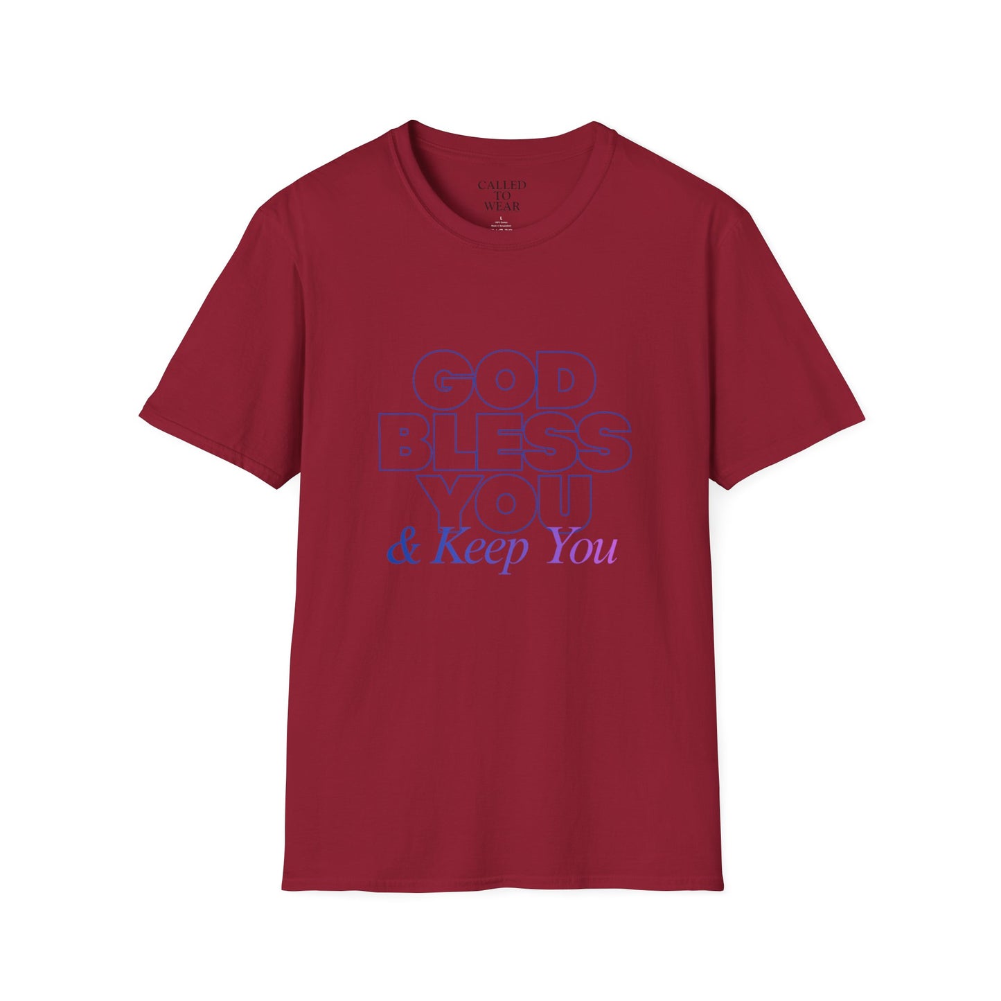 GOD BLESS YOU & Keep You T-Shirt | Minimal Typographic Faith Tee