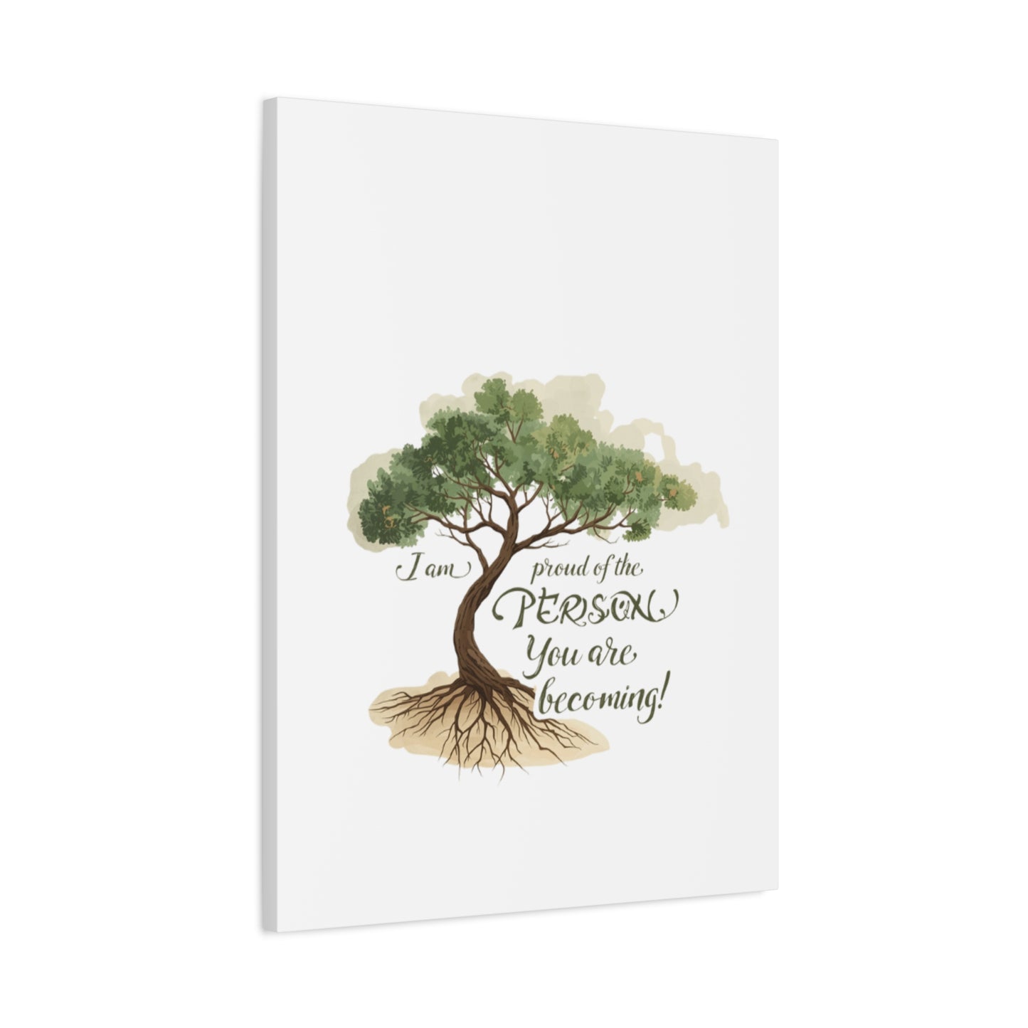 Tree of Growth Inspirational Quote Matte Canvas