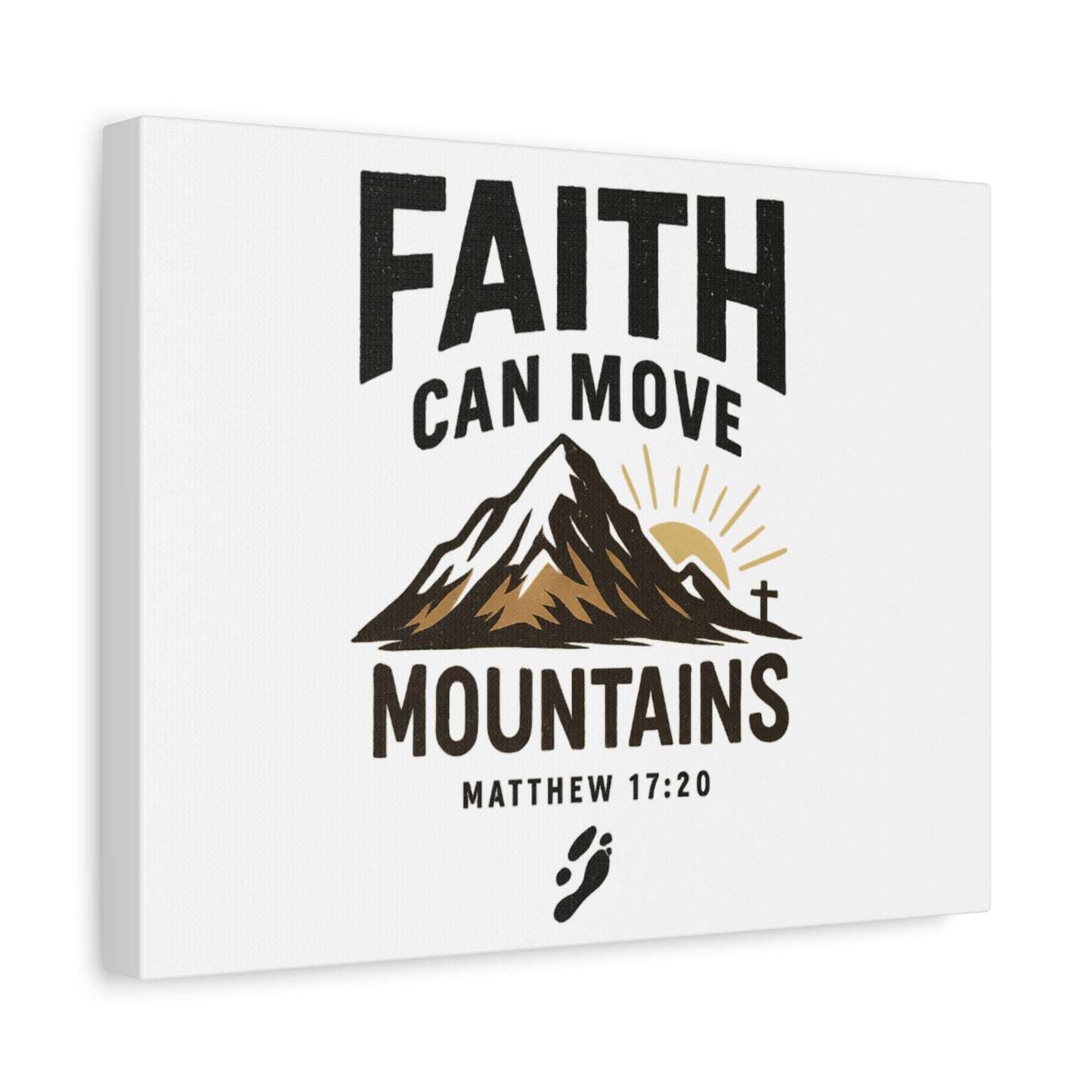 Inspirational Canvas Wall Art | Faith Can Move Mountains, Home Decor, Motivational Art, Gift for Believers, Religious Wall Decor