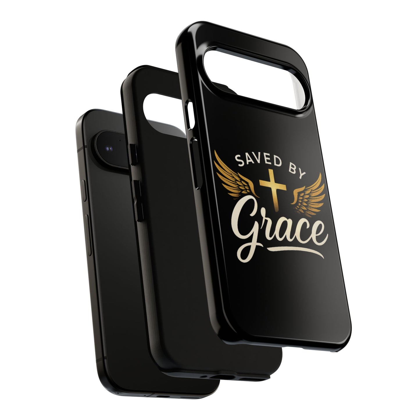 Christian Phone Case - Saved by Grace Design, Unique Gift for Believers, Inspirational Accessory, Stylish Christian Decor