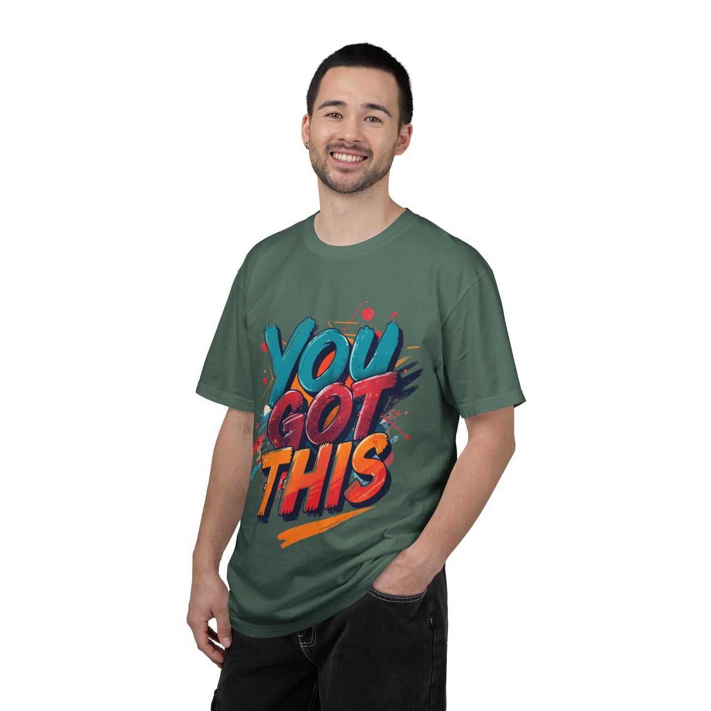 You Got This T-Shirt | Motivational Typography Tee, Colorful Brushstroke Design