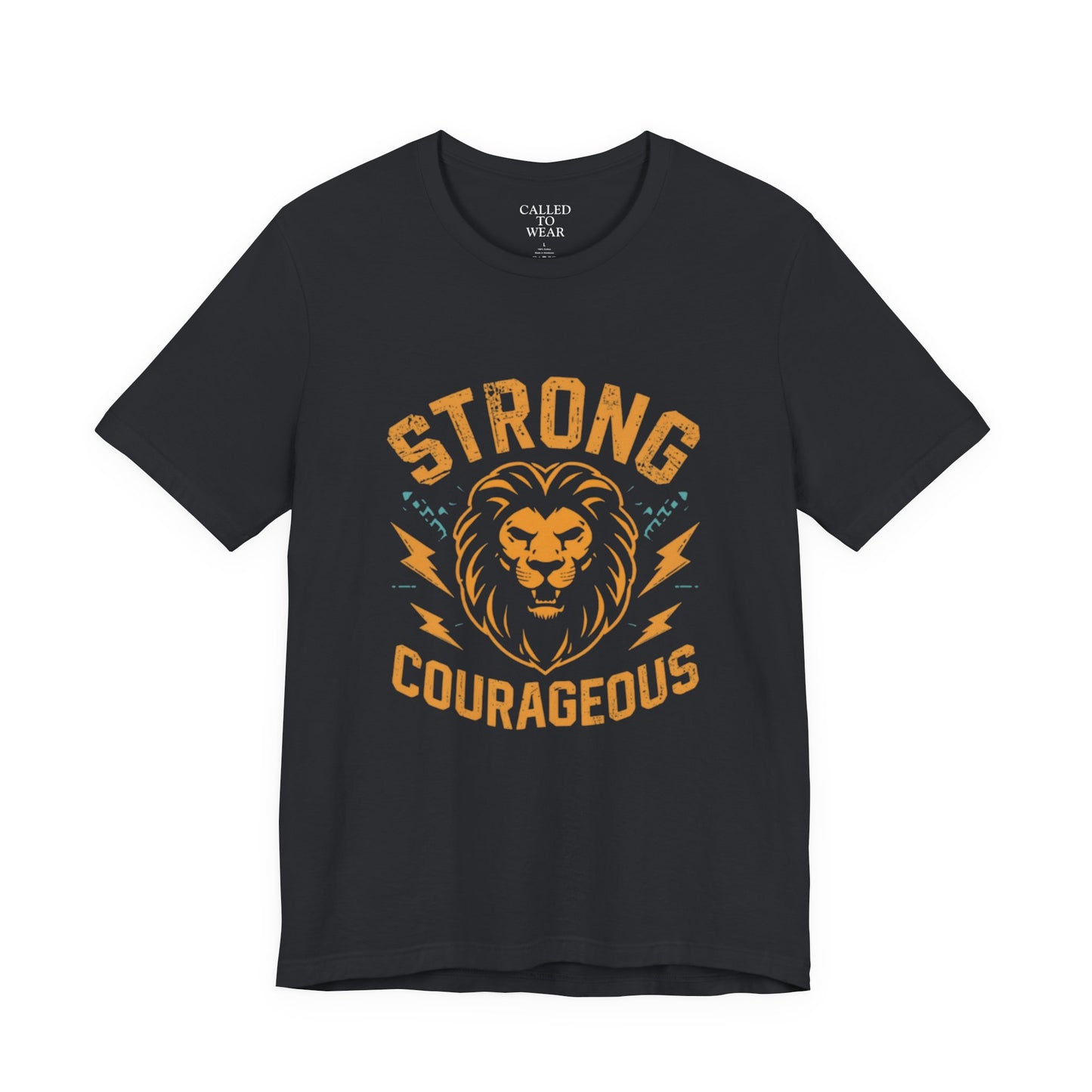 Strong Courageous Lion Tee | Vintage Lion Head, Motivational Graphic