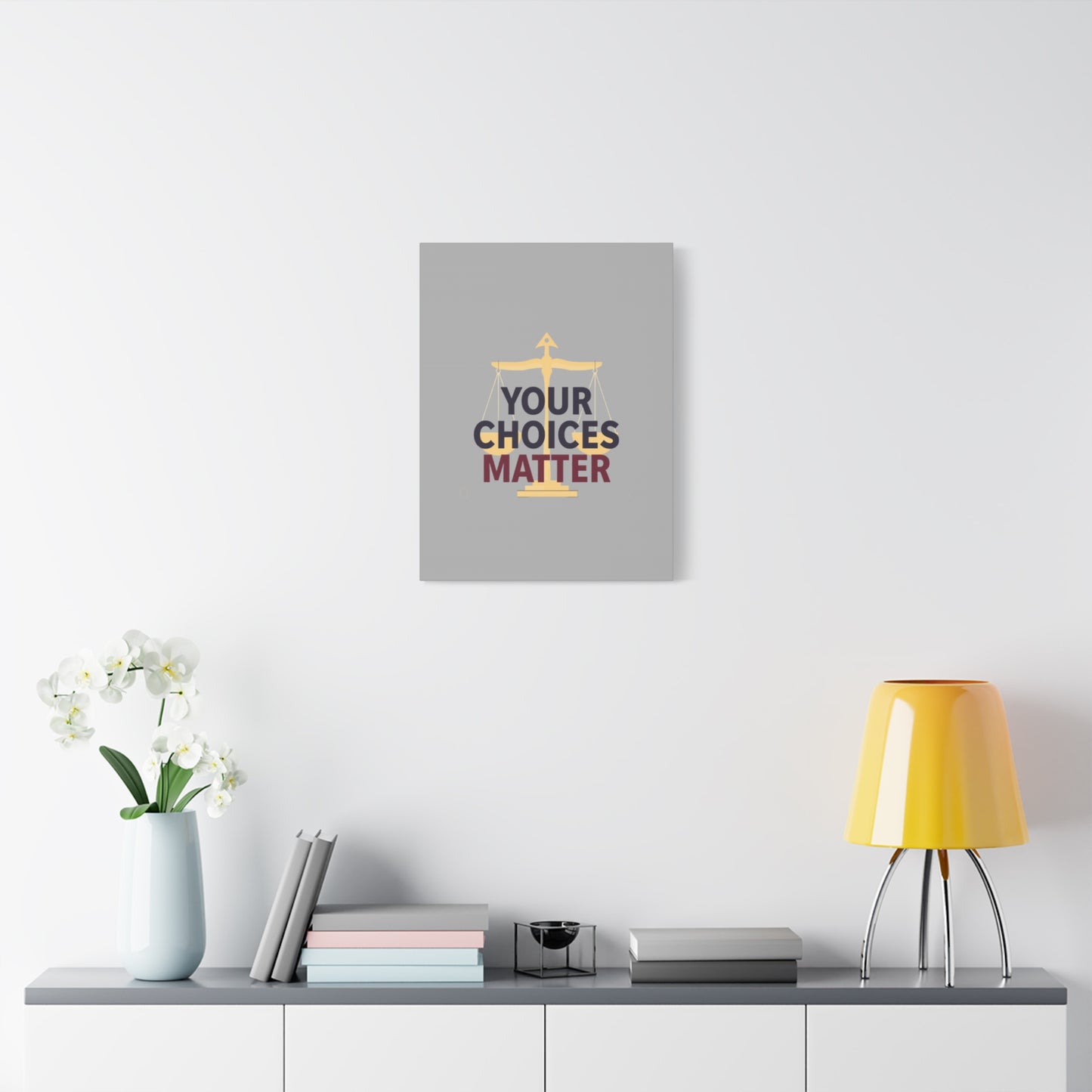 Your Choices Matter scale art Canvas | Matte Stretched Wall Art