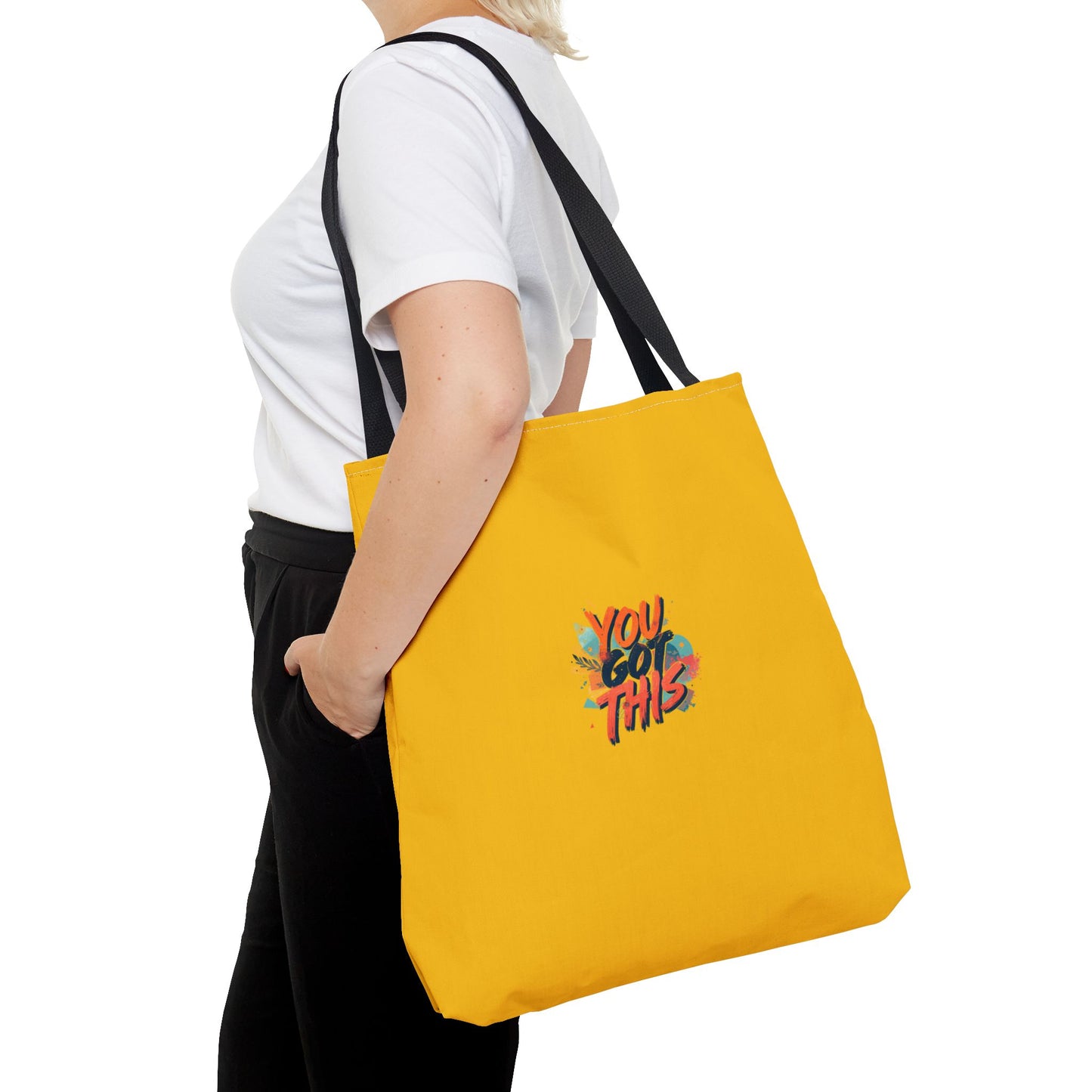 You Got This motivational graphic Tote Bag | positive quote, yellow background