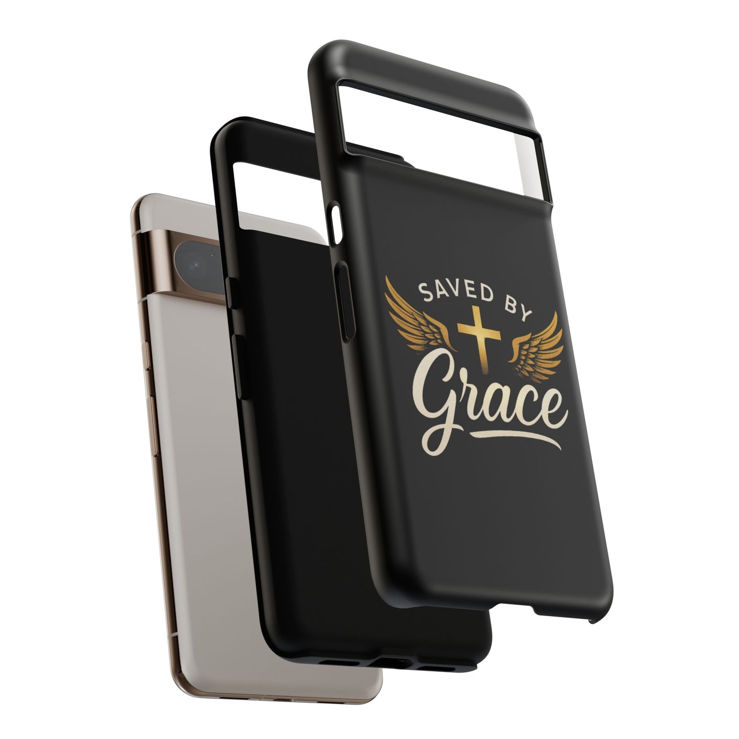 Christian Phone Case - Saved by Grace Design, Unique Gift for Believers, Inspirational Accessory, Stylish Christian Decor