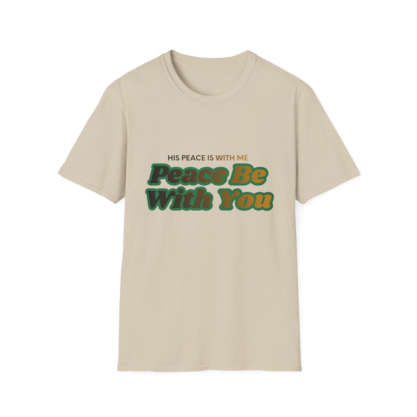 Peace Be With You T-Shirt | Retro Green Amber Lettering