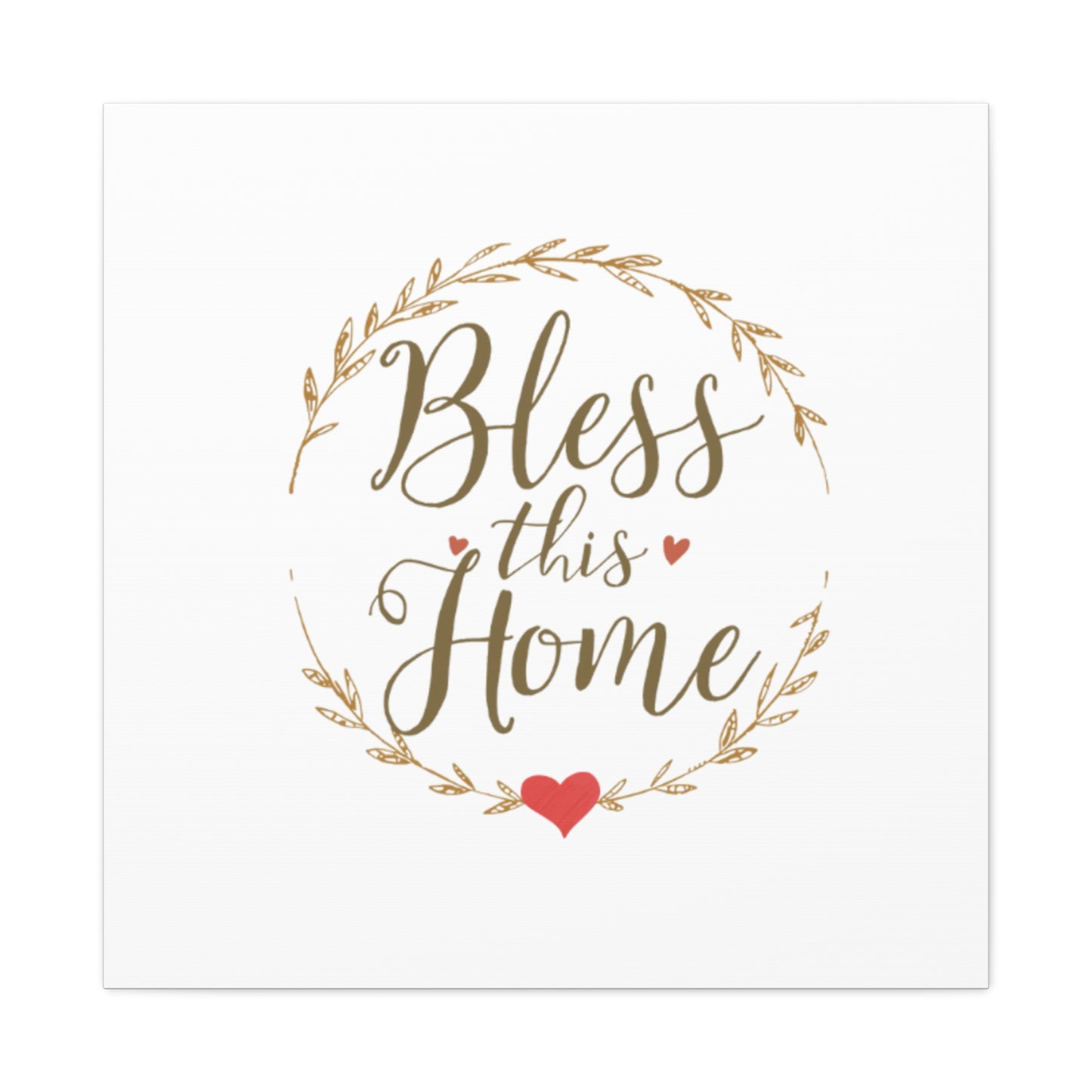 Bless This Home laurel wreath wall art Canvas | Matte Stretched 1.25"