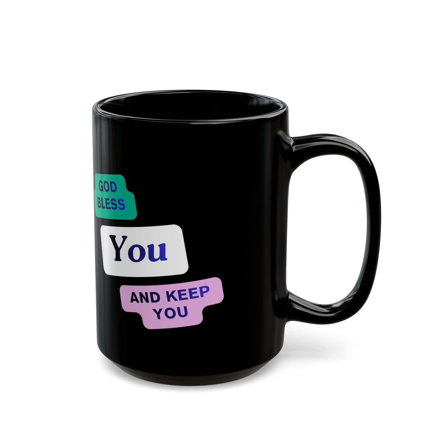 God Bless You and Keep You Mug | Black Ceramic Inspirational Coffee Cup