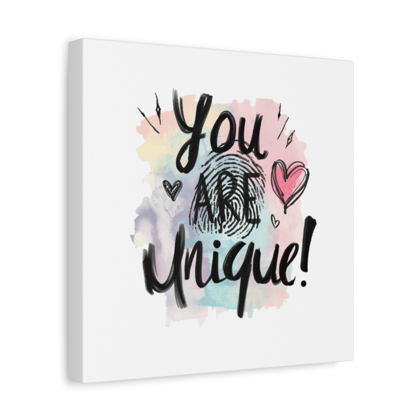 You Are Unique fingerprint heart canvas