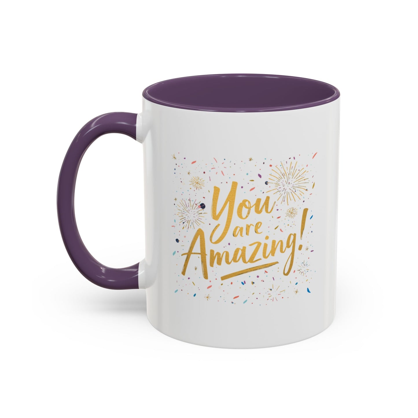 You Are Amazing Hand-Lettered Confetti Mug, Ceramic Coffee Mug