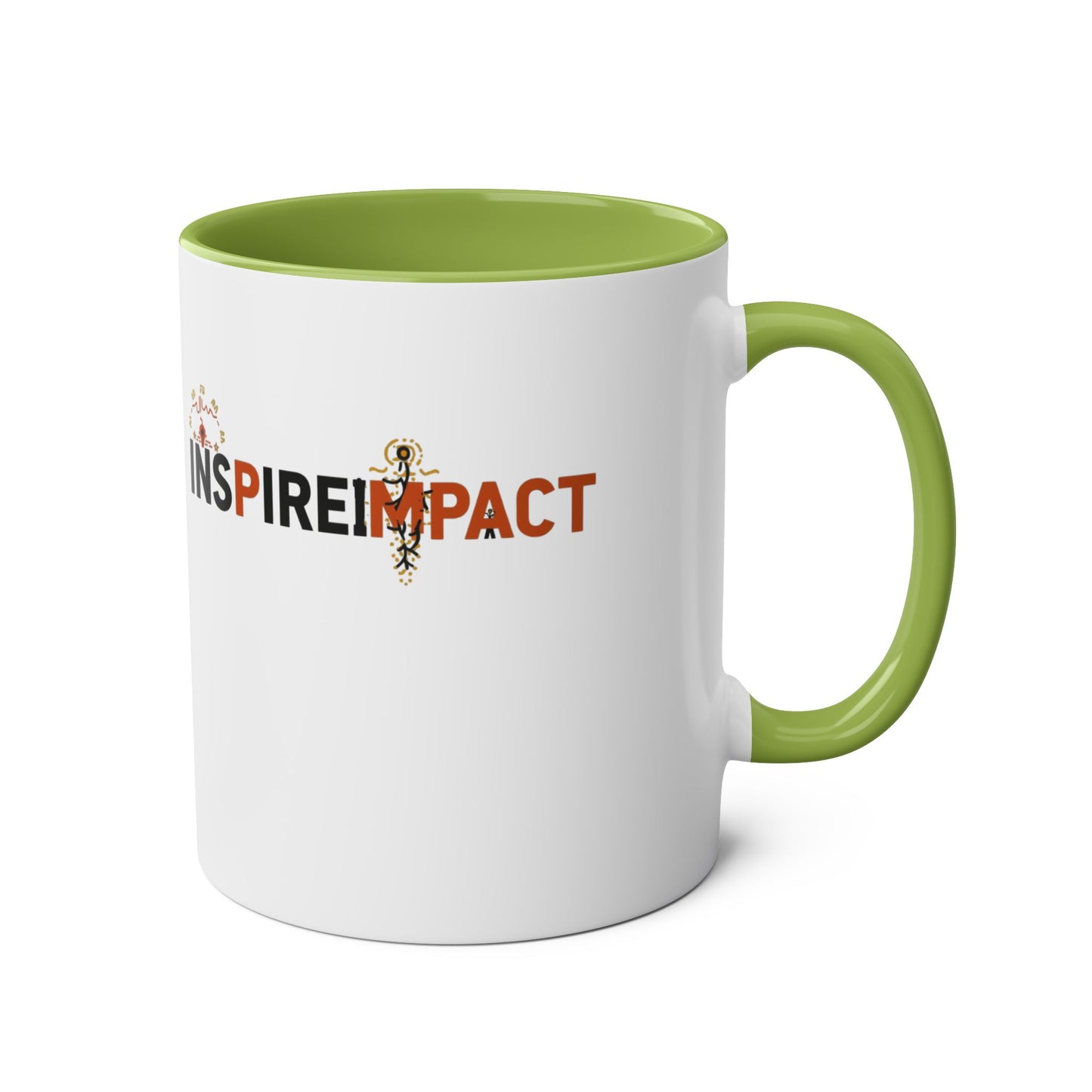 Inspire Impact Mug | Two-Tone 11oz Coffee Mug, Red Interior and Handle