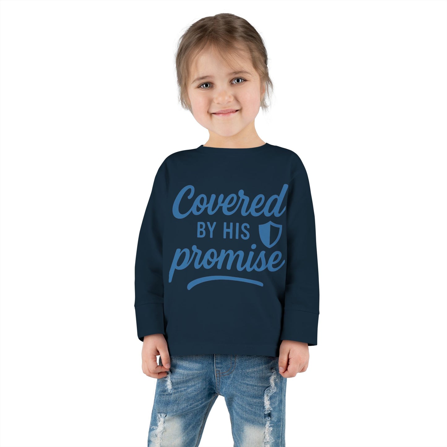 Covered by His Promise Toddler Long Sleeve Tee
