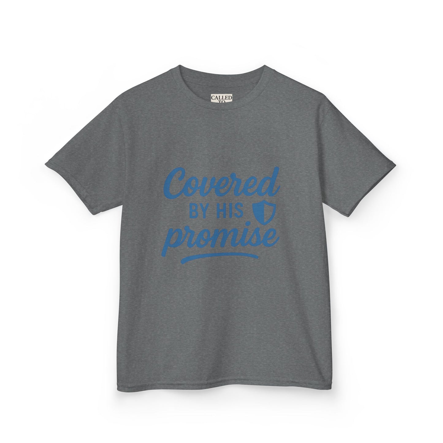 Inspirational Kids Tee - Covered by His Promise, Faith-Based Christian Shirt