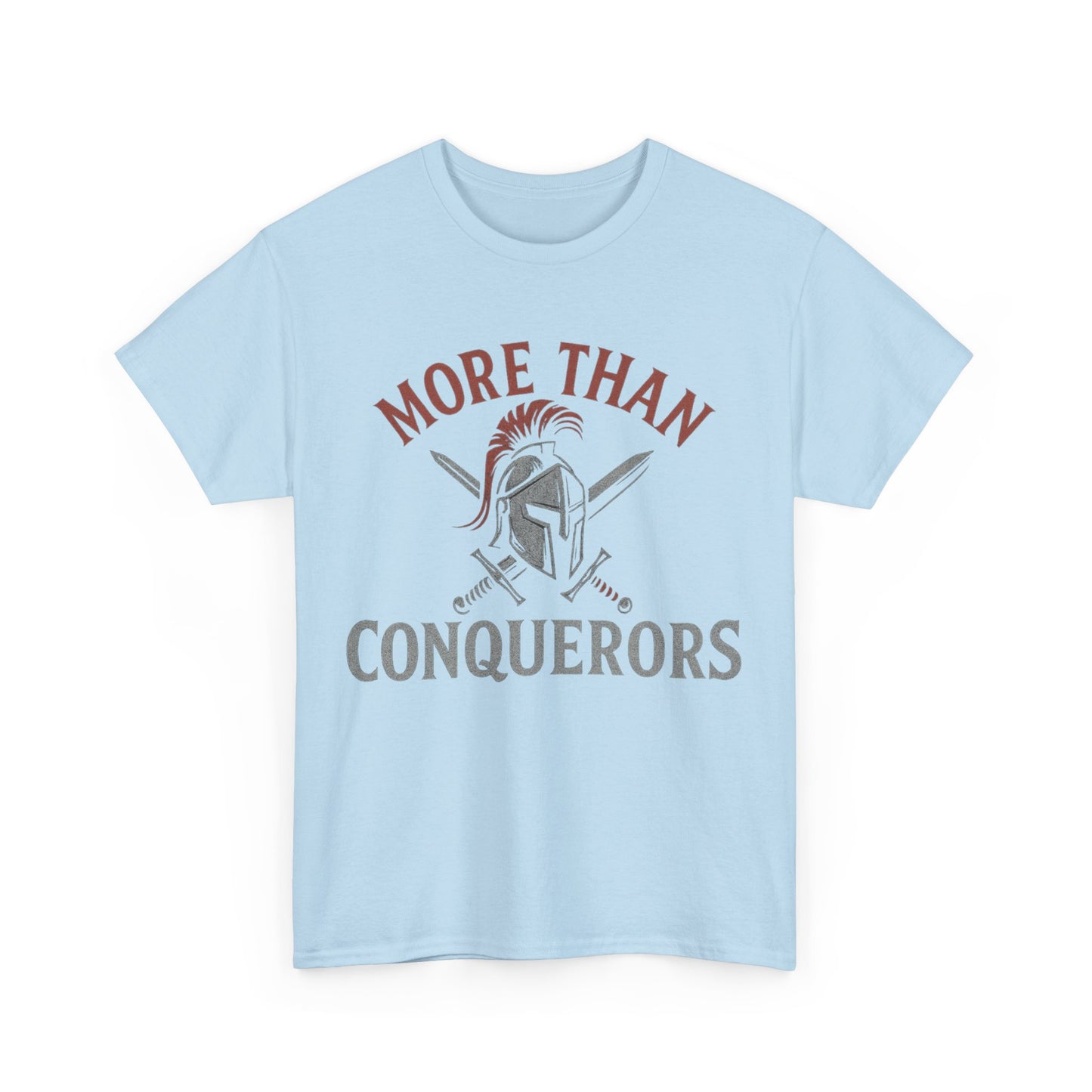 More Than Conquerors Unisex Heavy Cotton Tee, Motivational Shirt, Gifts for Him or Her