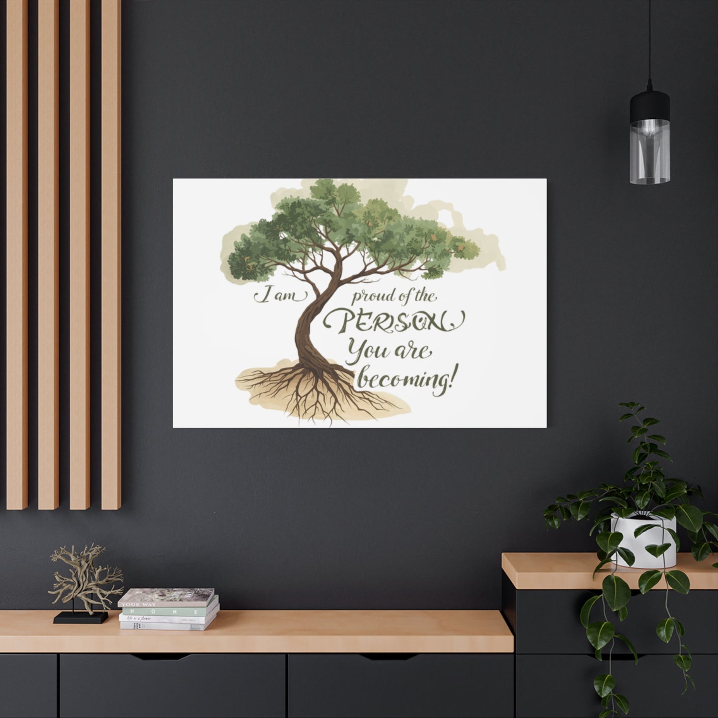 Tree of Growth Inspirational Quote Matte Canvas