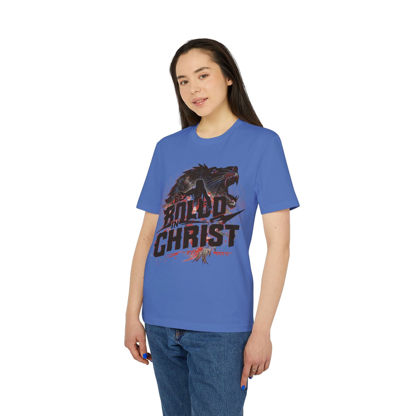 Wolf Silhouette Faith Graphic T-shirt | Distressed Battle Cry Tee
