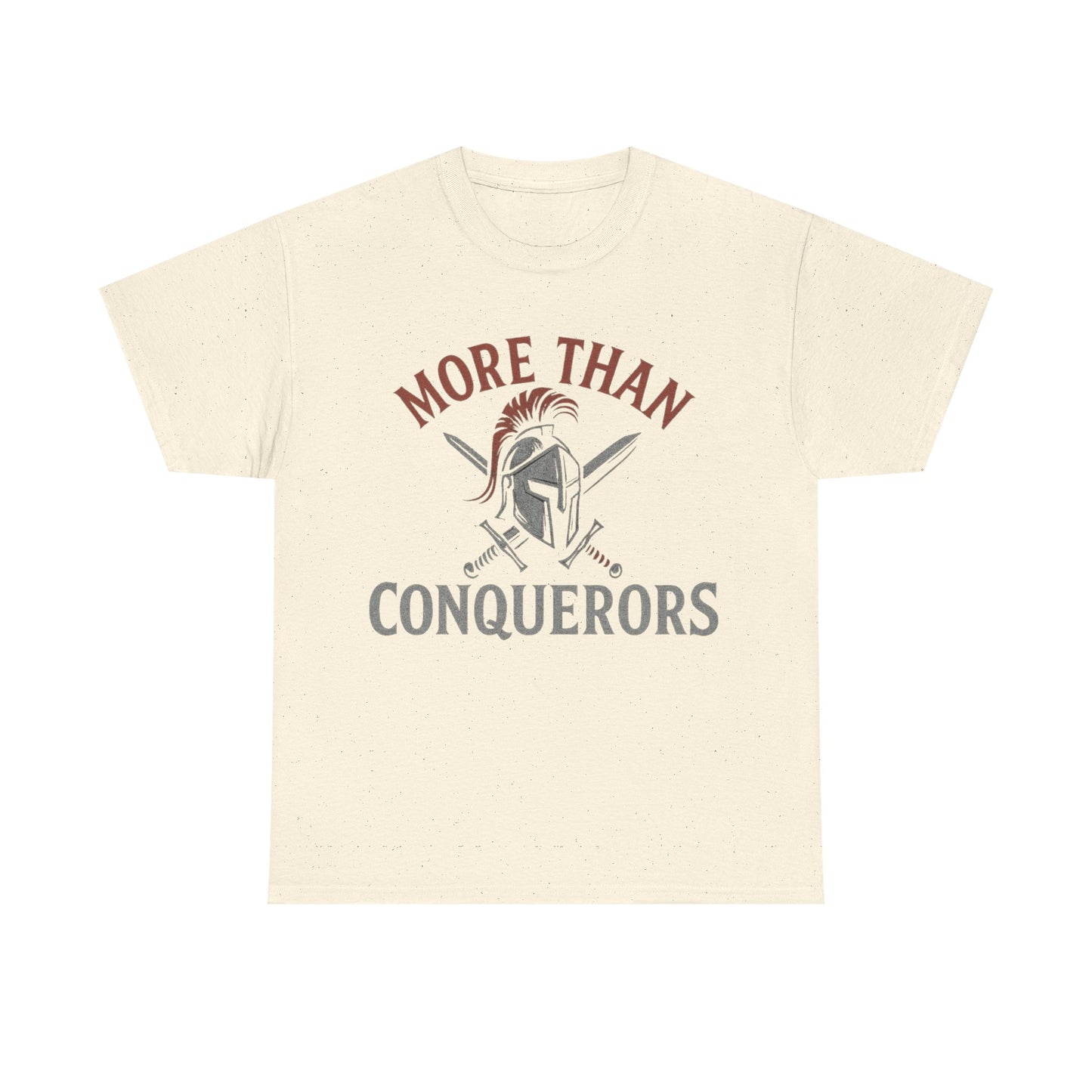 More Than Conquerors Unisex Heavy Cotton Tee, Motivational Shirt, Gifts for Him or Her