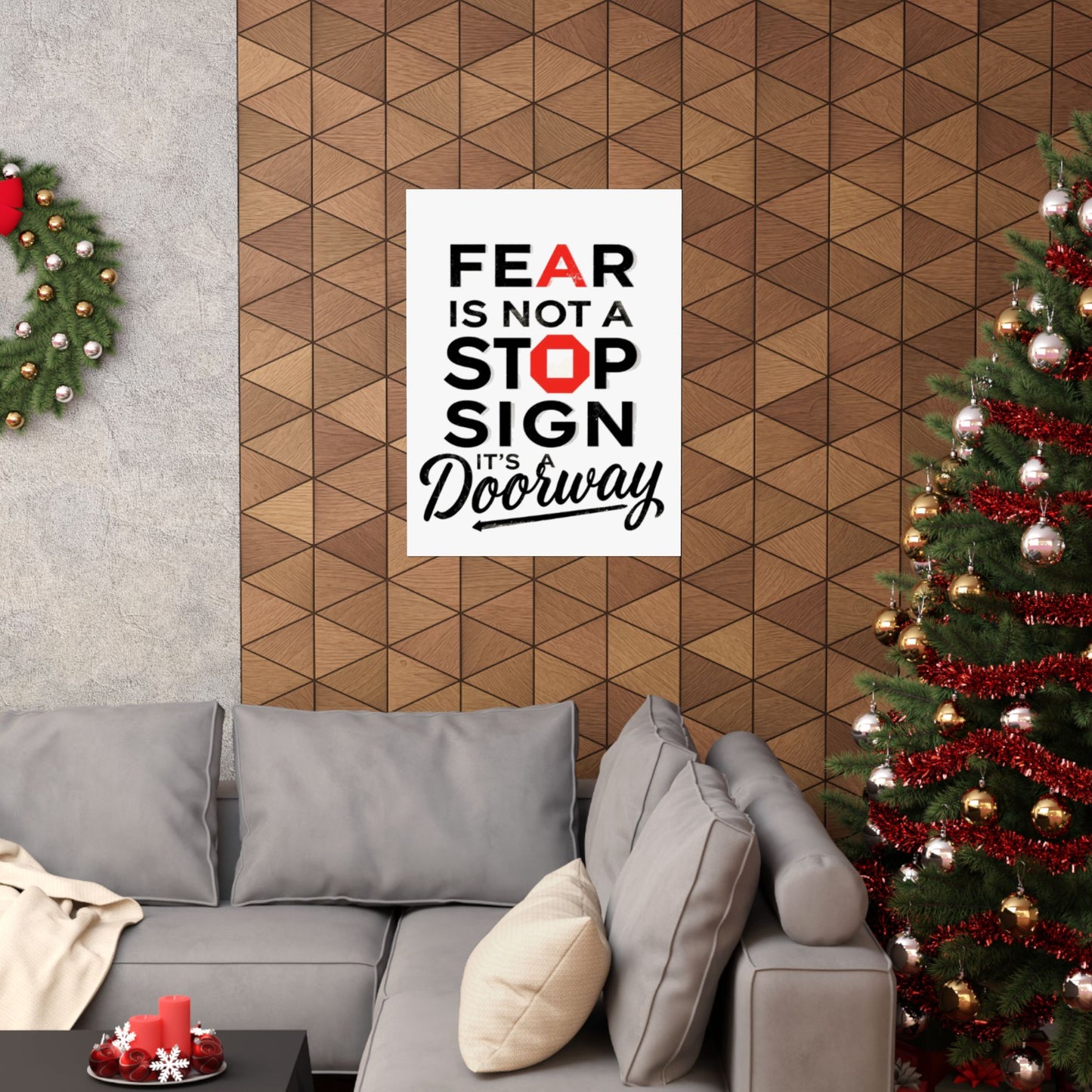 Fear Is Not a Stop Sign Matte Vertical Poster | Motivational Typography