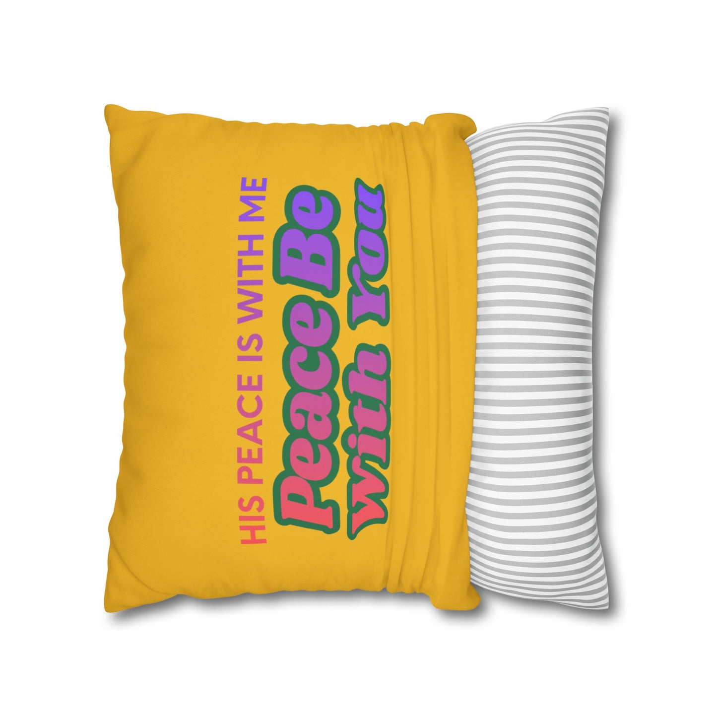 Peace Be With You Pillowcase | Inspirational Text Square Pillow