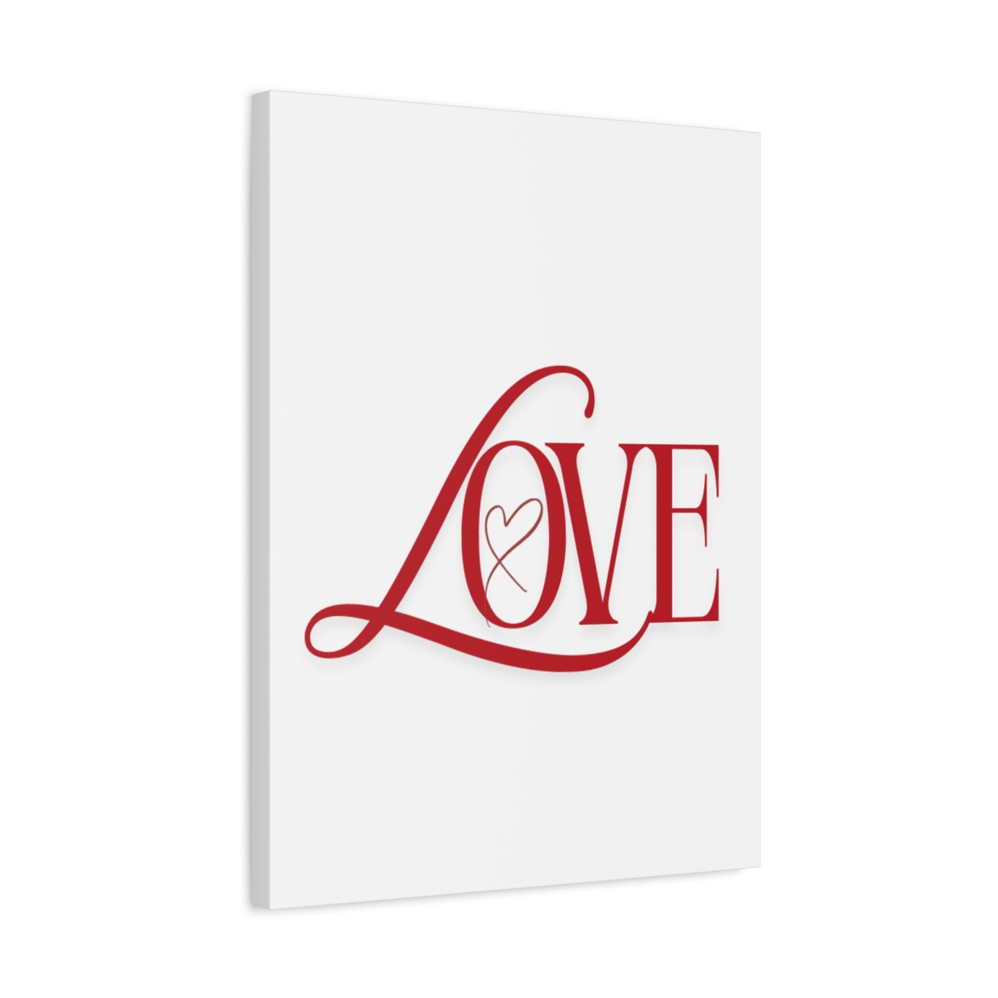 Red Script LOVE with Heart Canvas