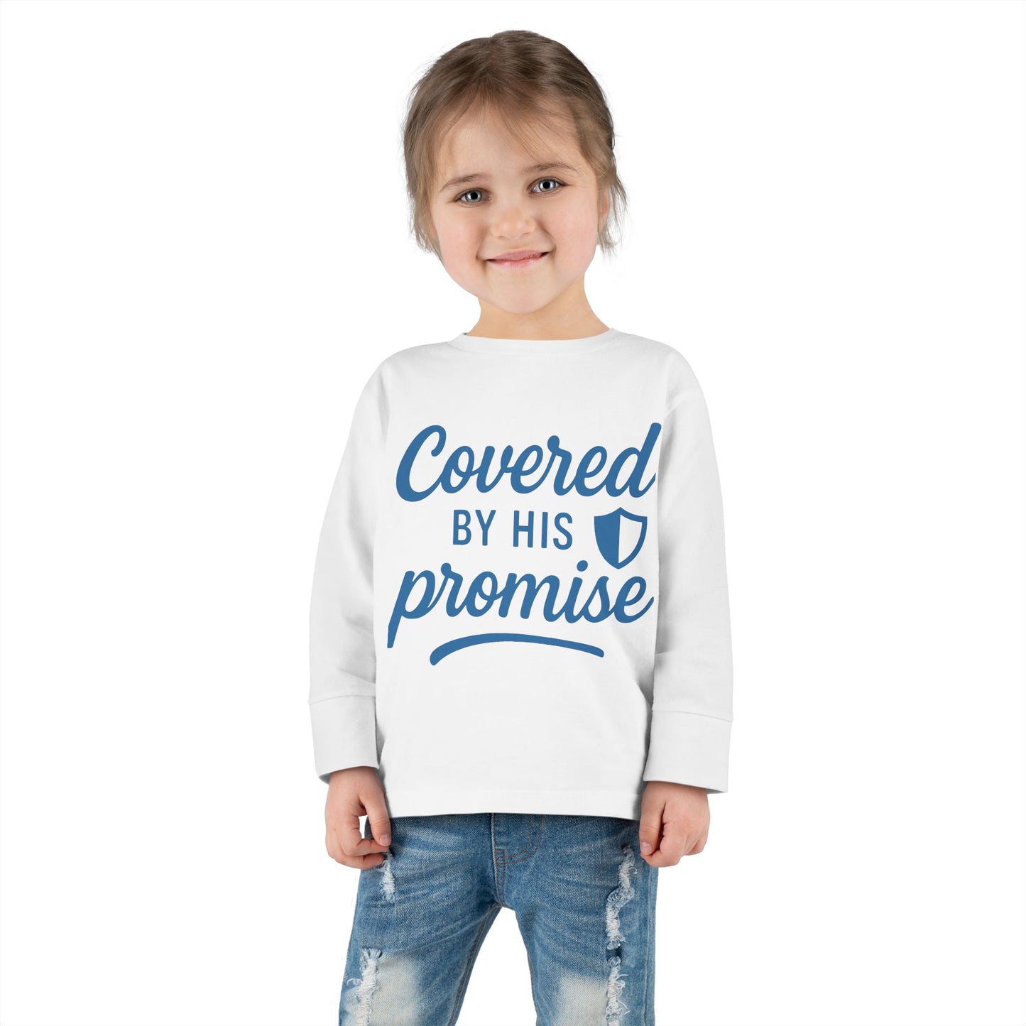Covered by His Promise Toddler Long Sleeve Tee