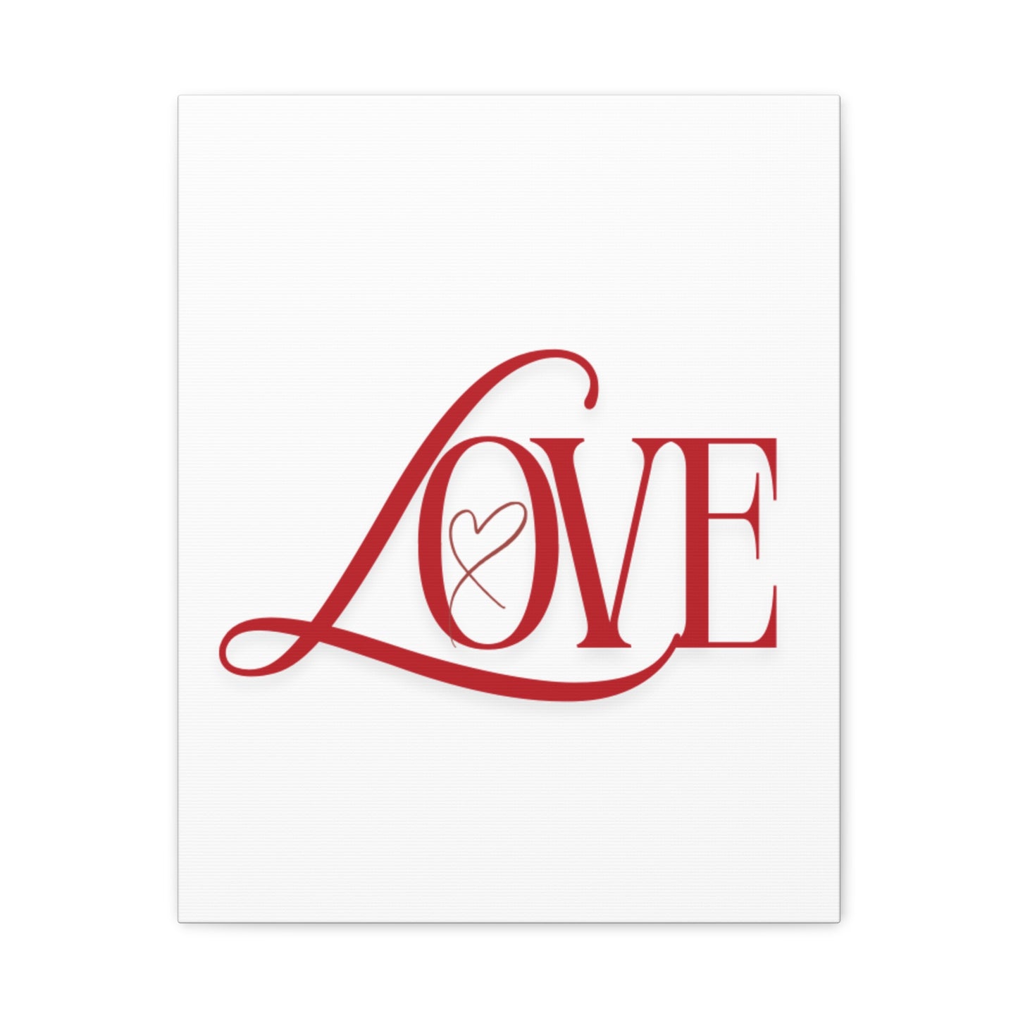 Red Script LOVE with Heart Canvas