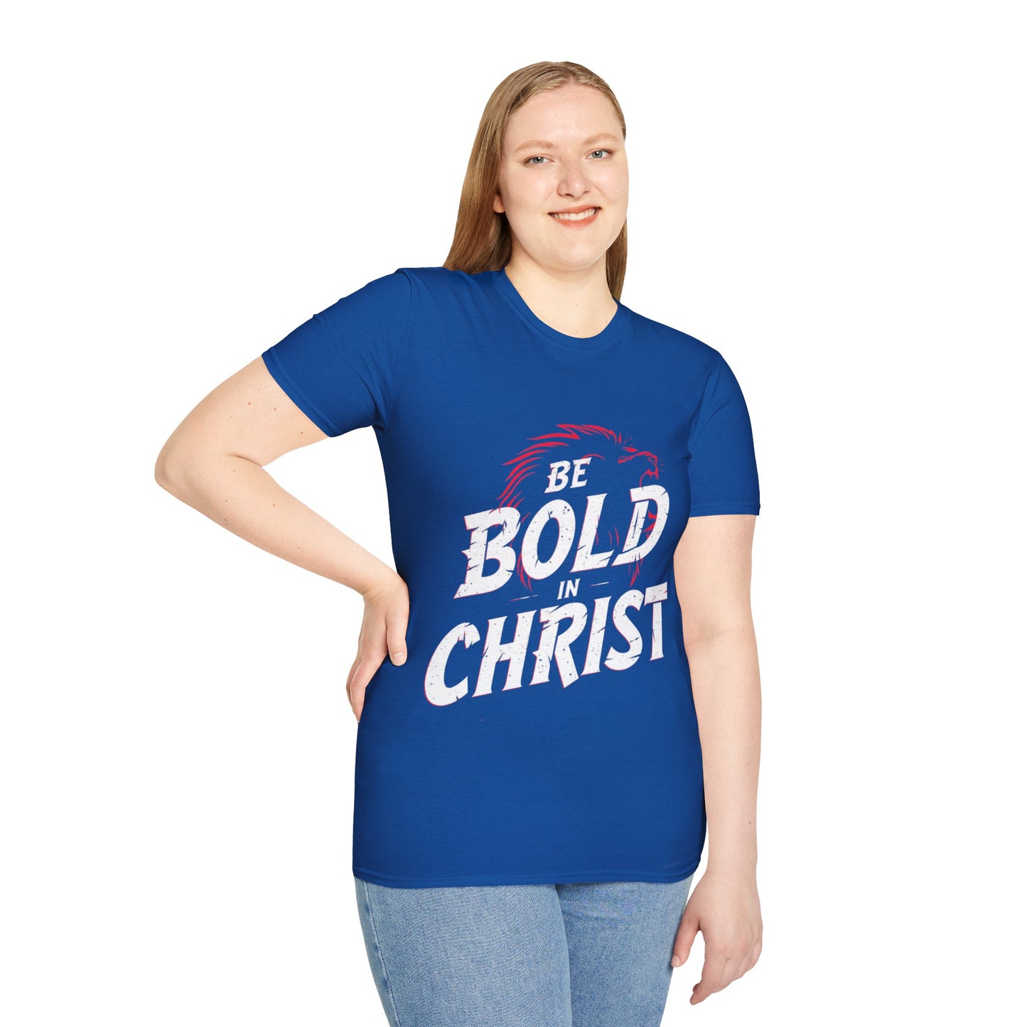 Be Bold in Christ T-Shirt | Christian Faith Tee, Lion Silhouette Typography
