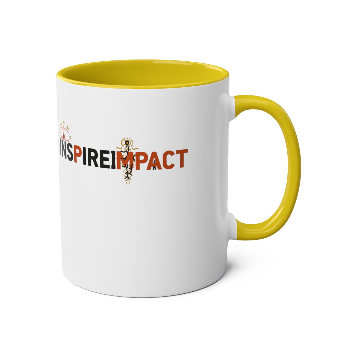 Inspire Impact Mug | Two-Tone 11oz Coffee Mug, Red Interior and Handle