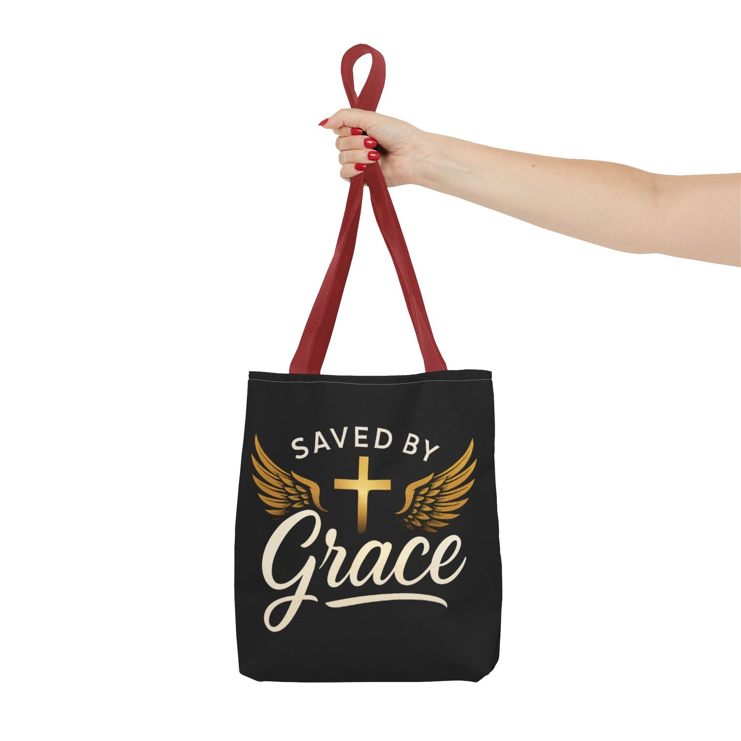 Saved by Grace Tote Bag | Inspirational Christian Gift for Faith, Spiritual Journey, Church Events, Everyday Use, Stylish Carryall