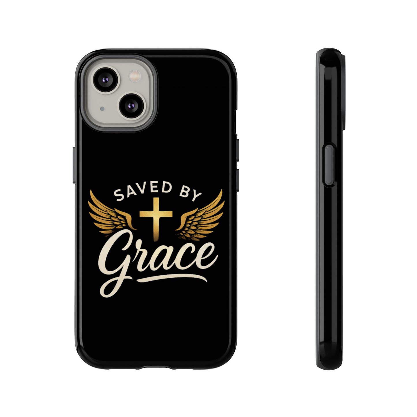 Christian Phone Case - Saved by Grace Design, Unique Gift for Believers, Inspirational Accessory, Stylish Christian Decor
