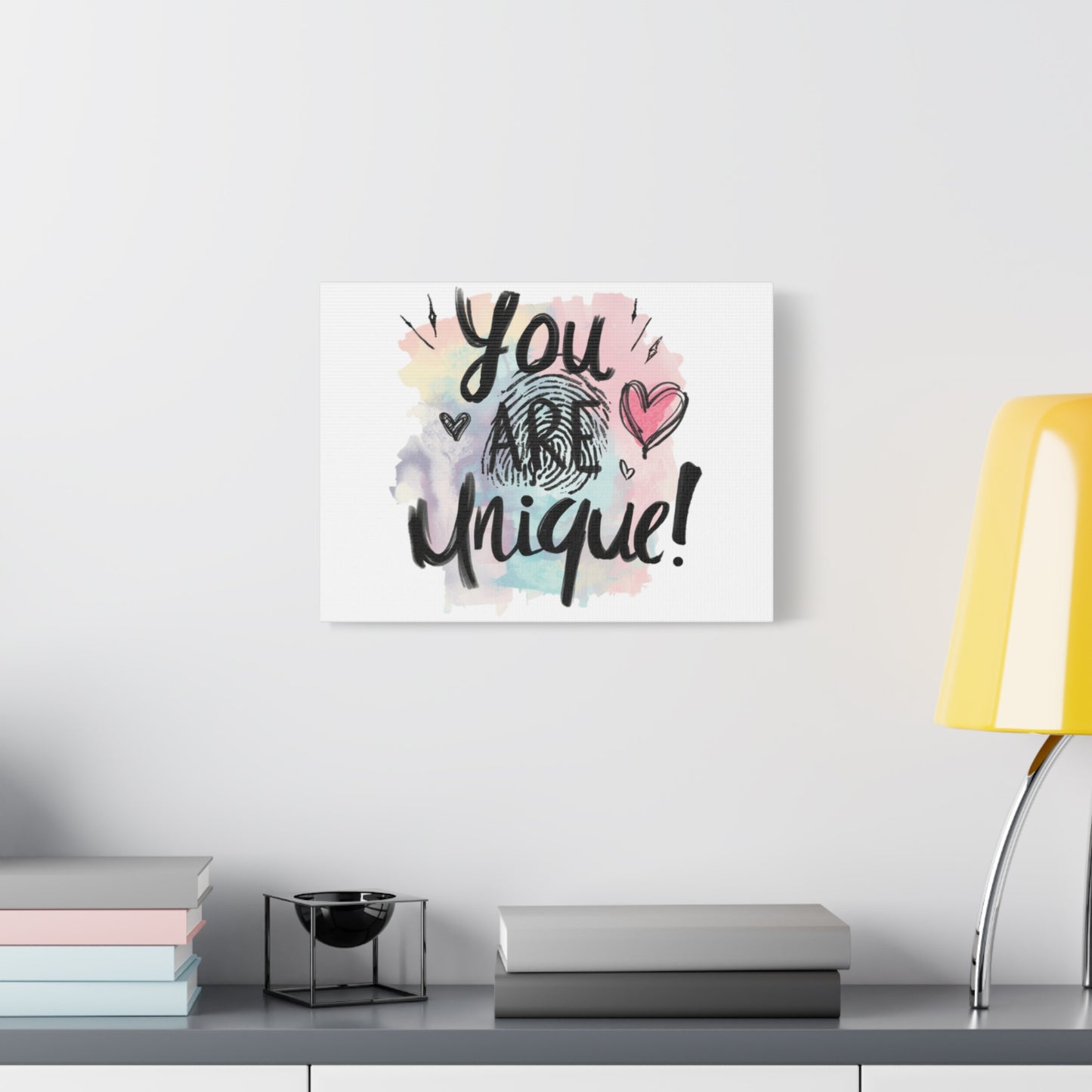 You Are Unique fingerprint heart canvas