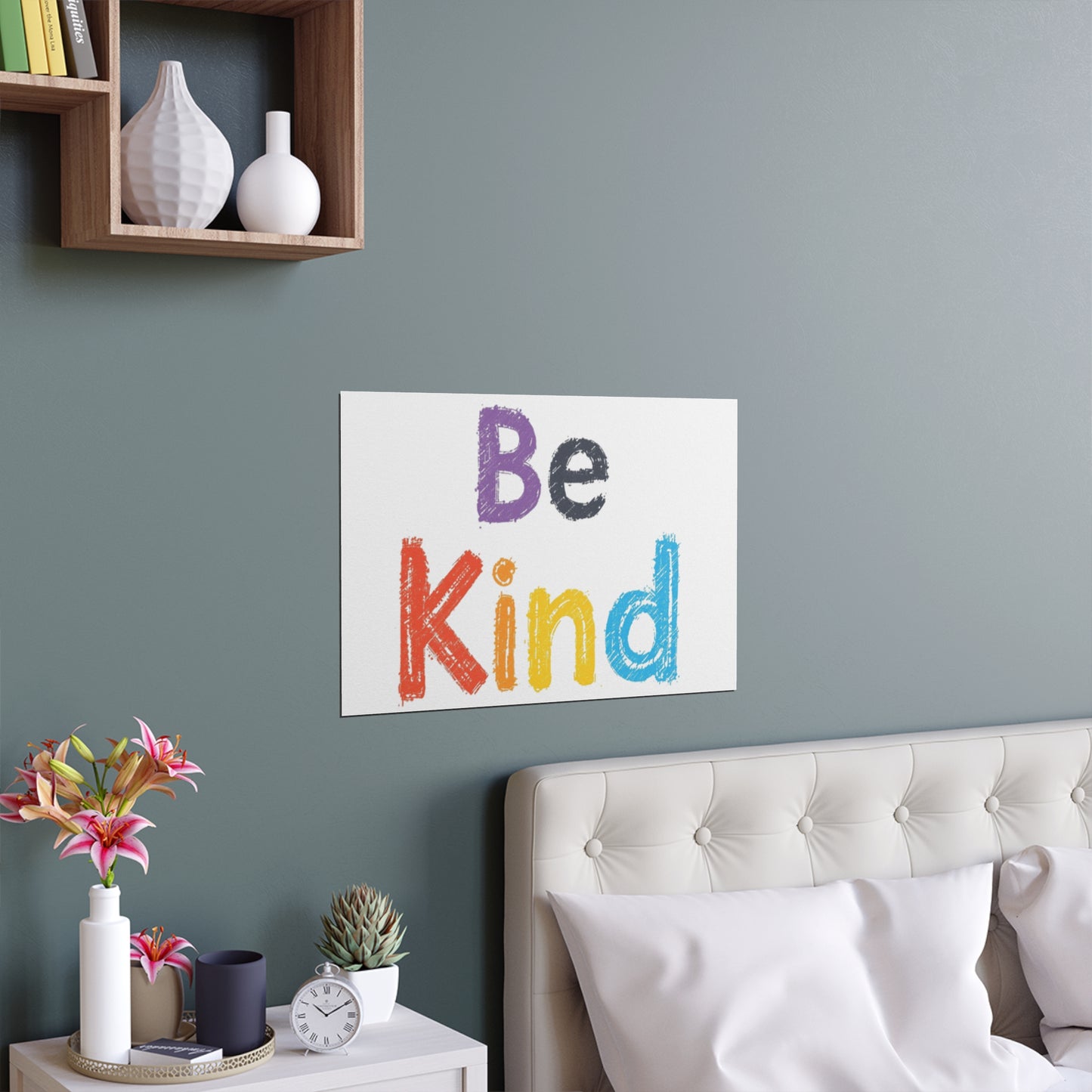 Be Kind colorful typography Poster | Silk Wall Art