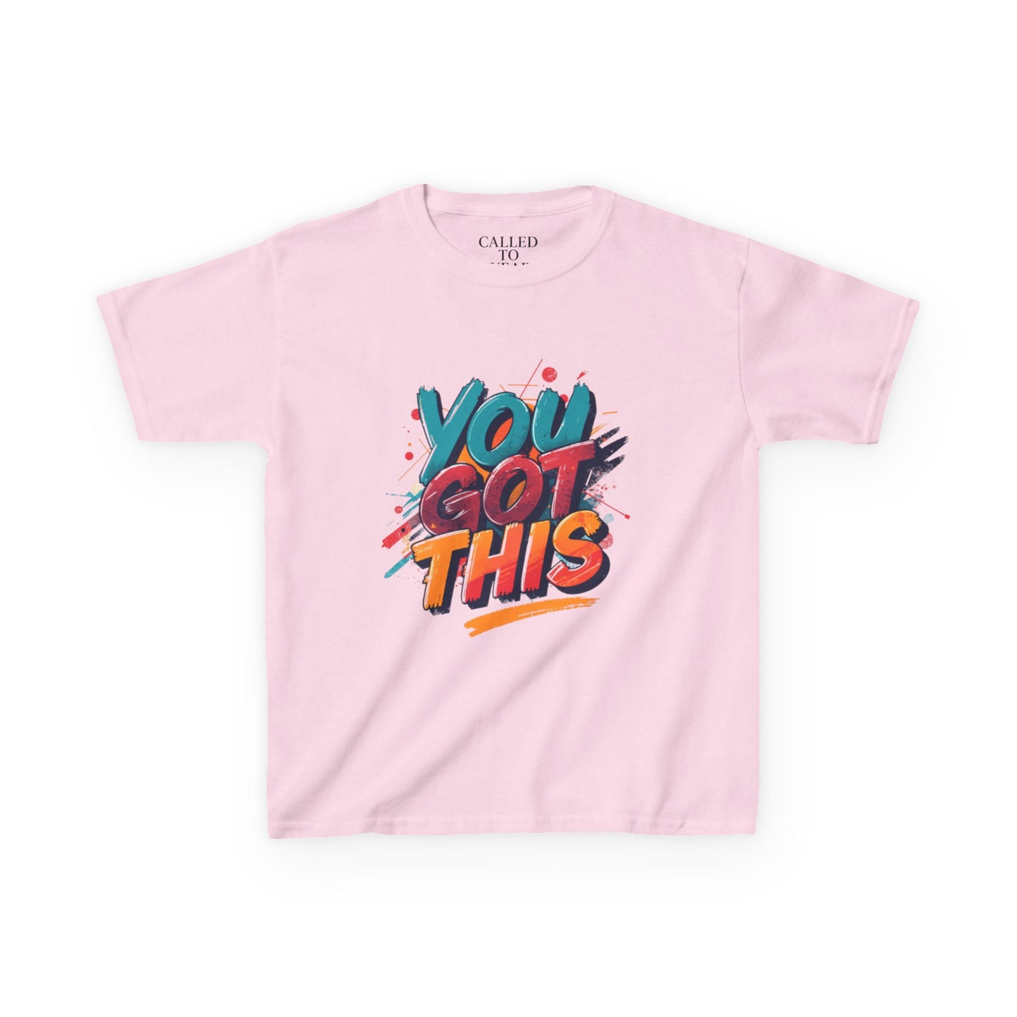 You Got This Kids Tee | Colorful Hand-Lettered Brush Script, Paint Splatters