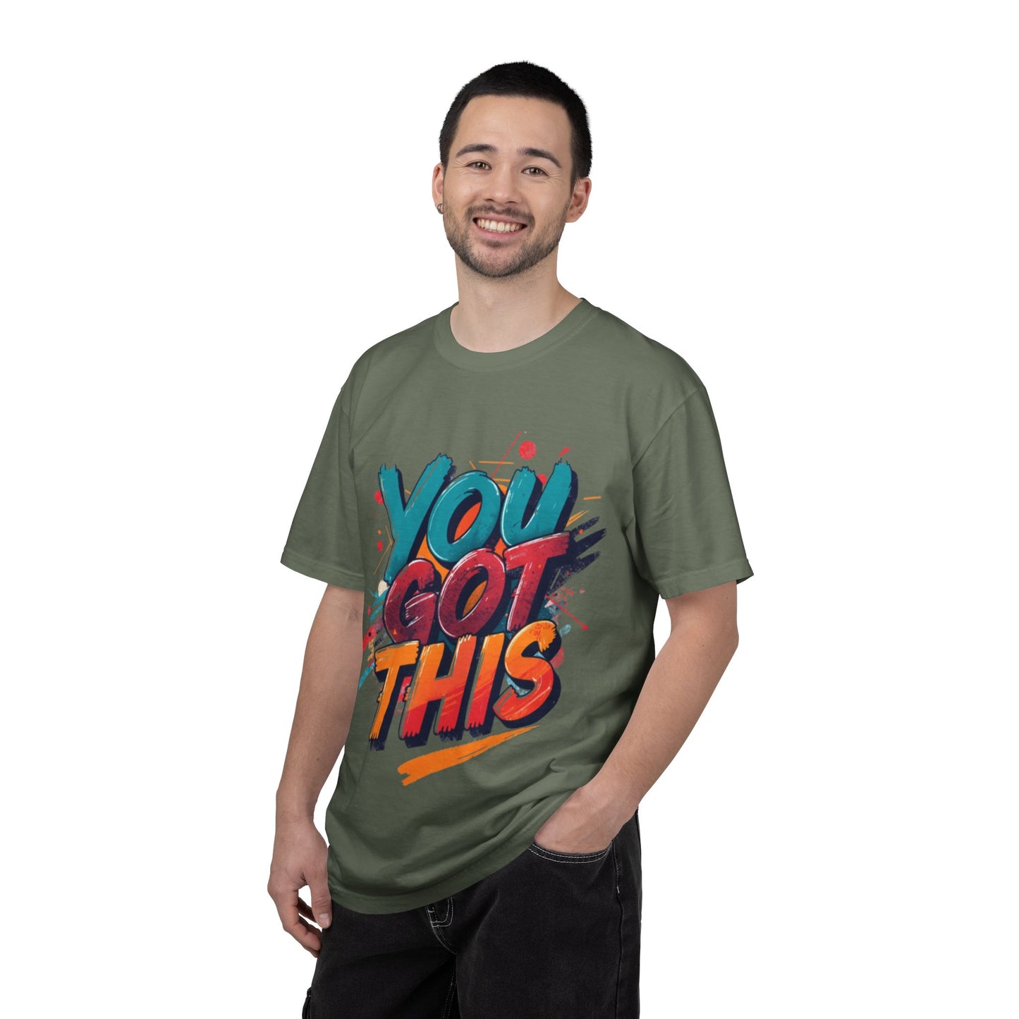You Got This T-Shirt | Motivational Typography Tee, Colorful Brushstroke Design