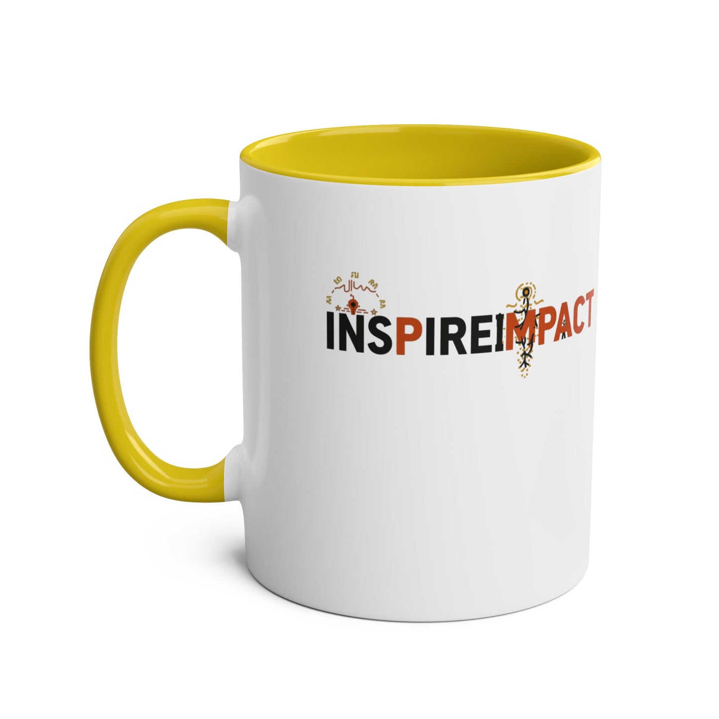 Inspire Impact Mug | Two-Tone 11oz Coffee Mug, Red Interior and Handle