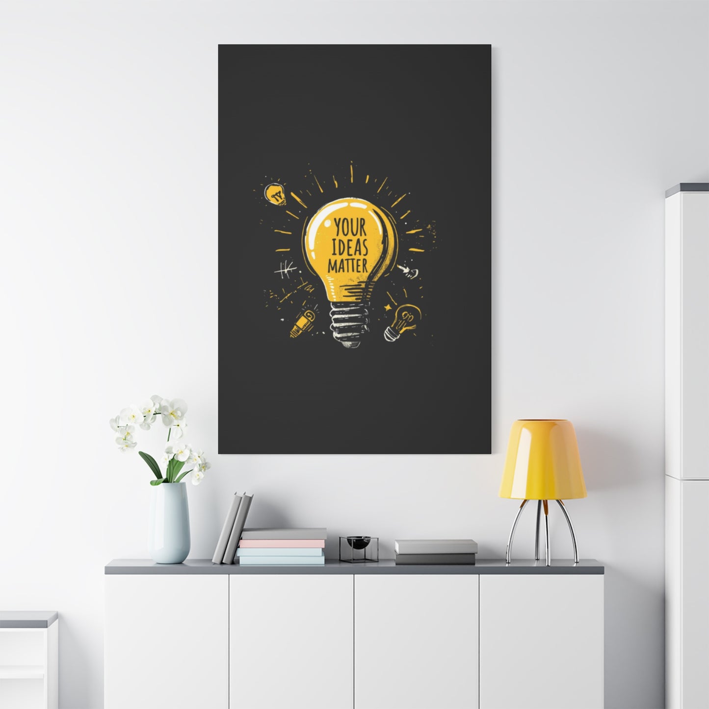 Your Ideas Matter lightbulb Matte Canvas
