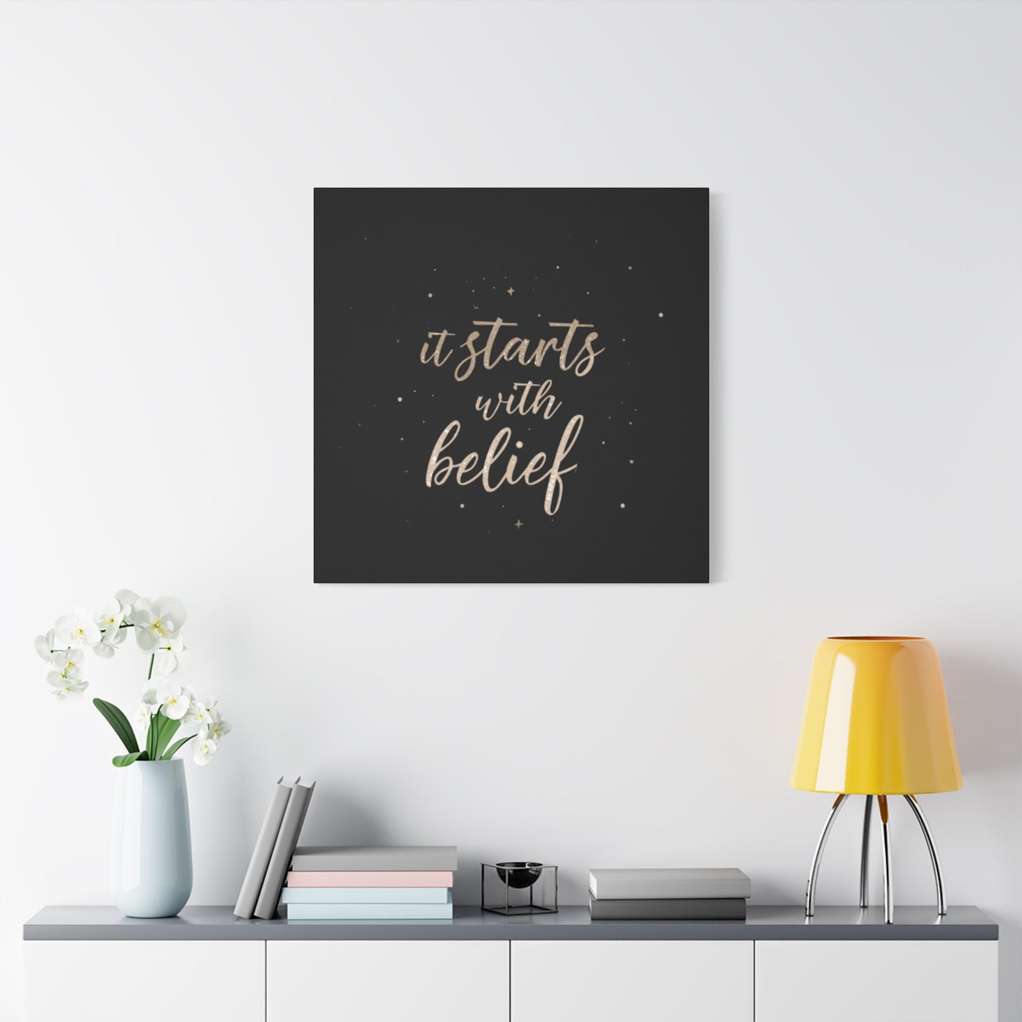 It Starts With Belief Canvas | Inspirational Quote Wall Art